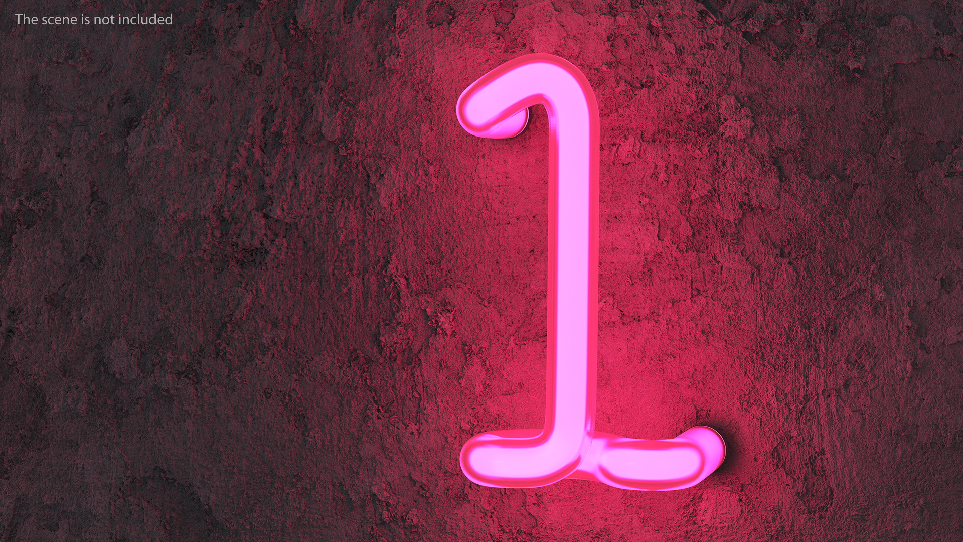 3D Glowing Neon Tube Light Digit 1