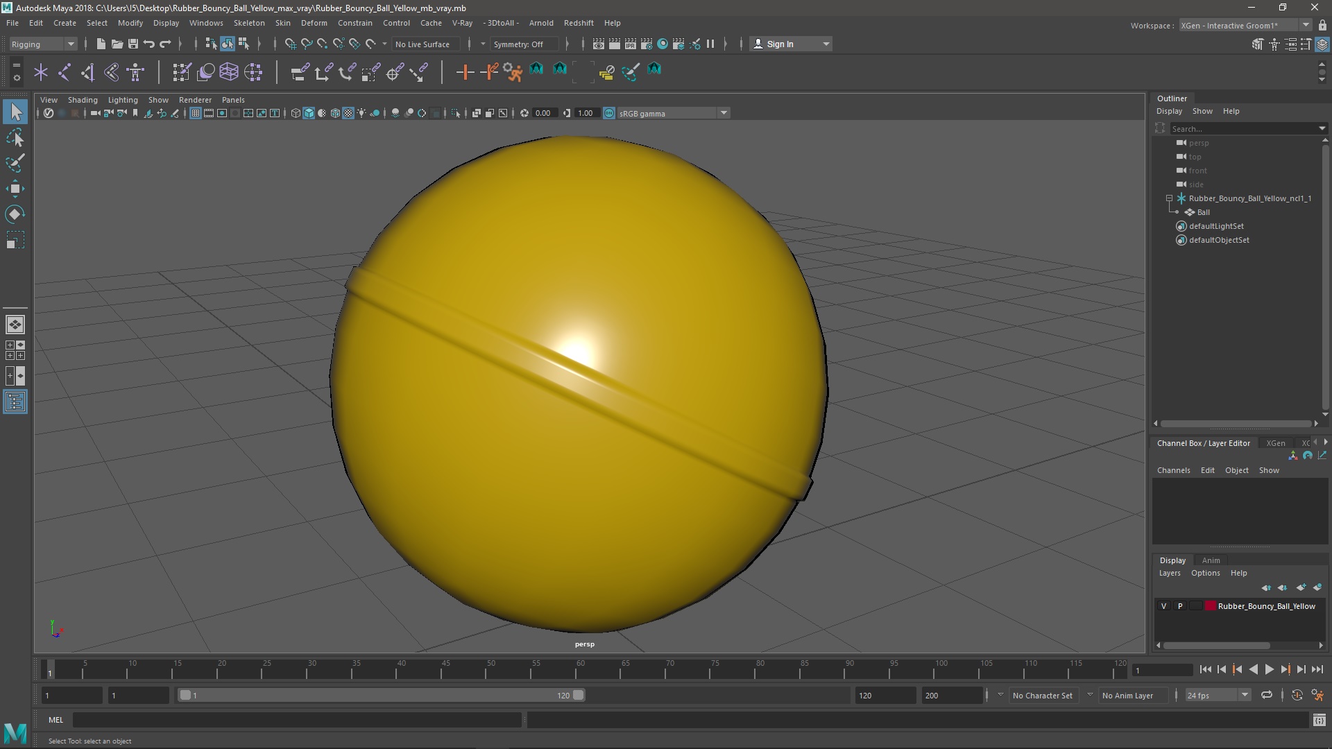 3D model Rubber Bouncy Ball Yellow