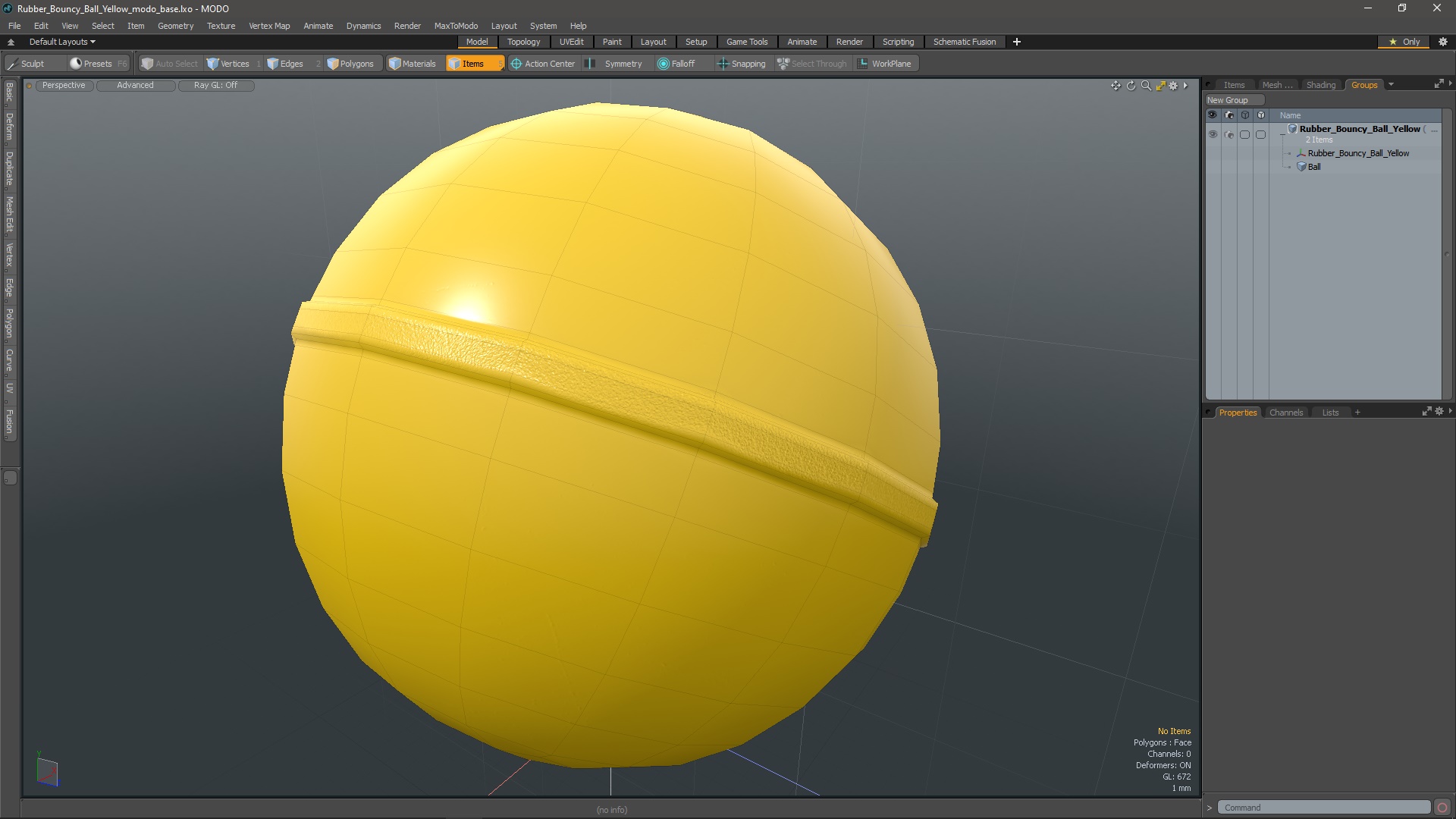 3D model Rubber Bouncy Ball Yellow