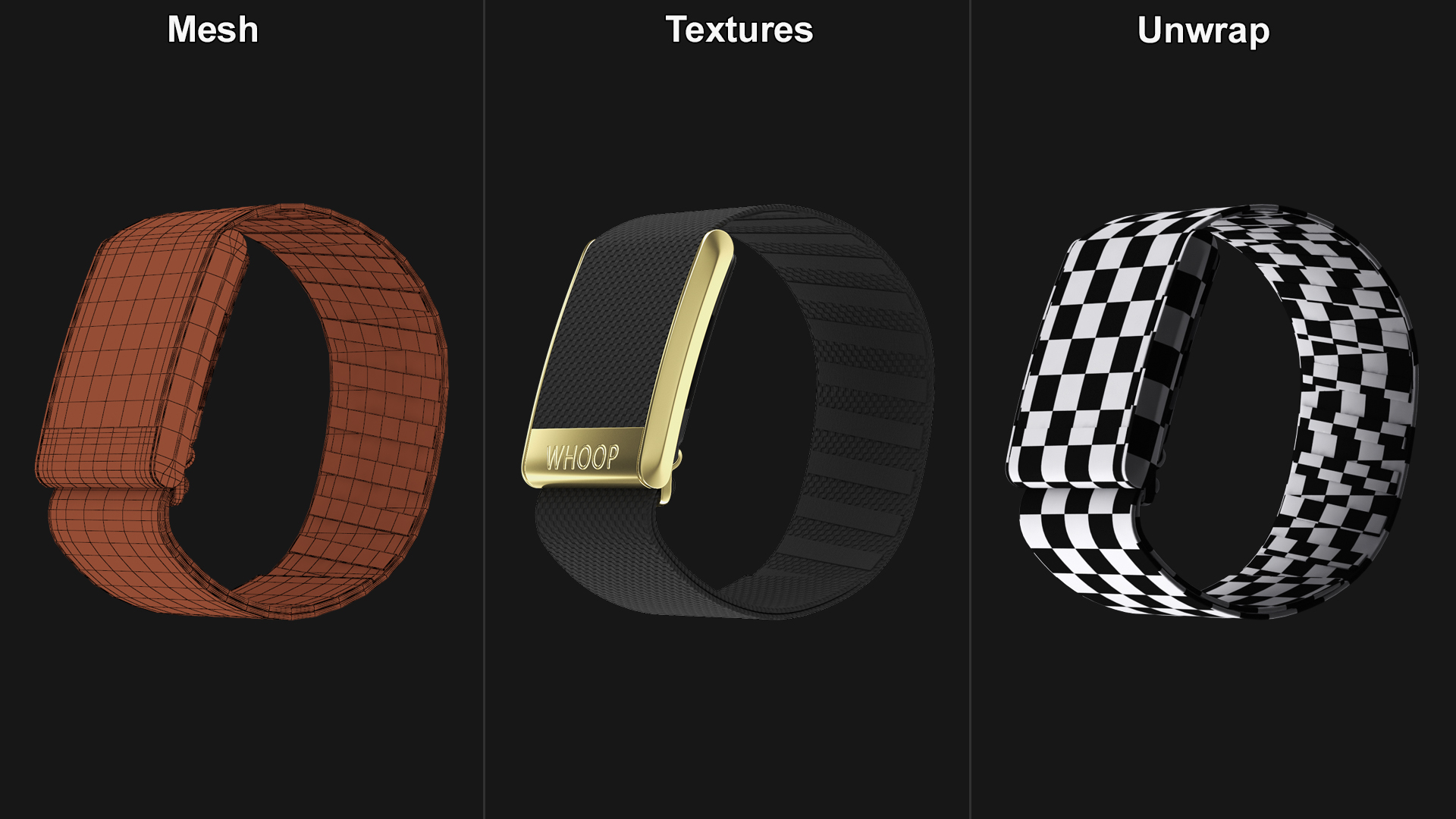 Health Tracker Whoop 4 Black Rigged for Cinema 4D 3D model