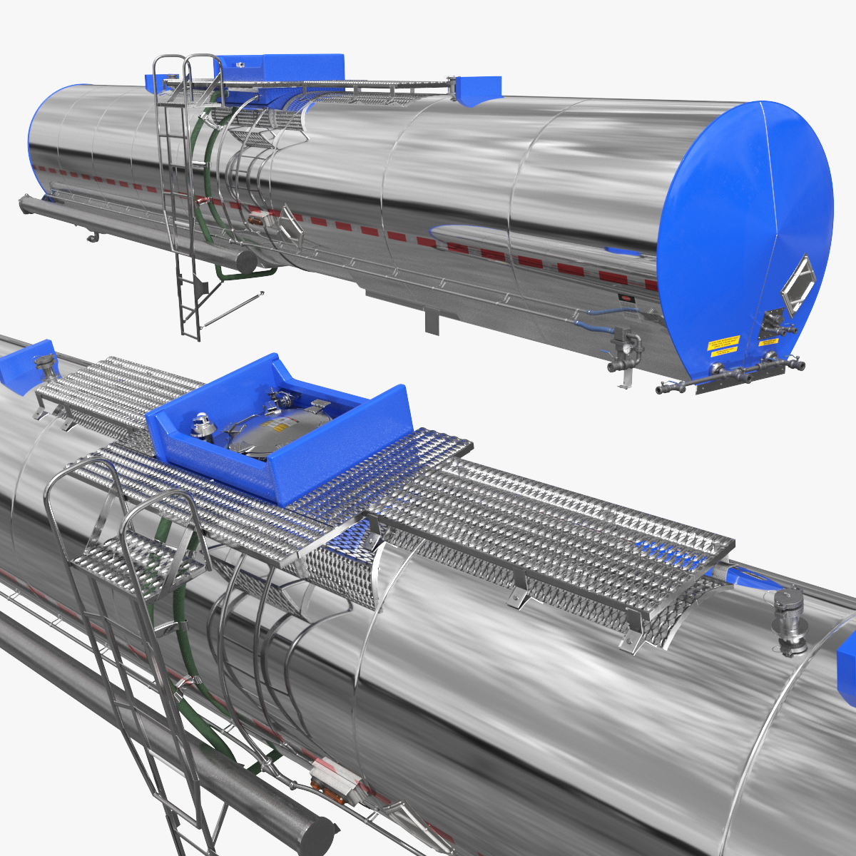 Tank Trailer Barrel Silver Module 3D model preview