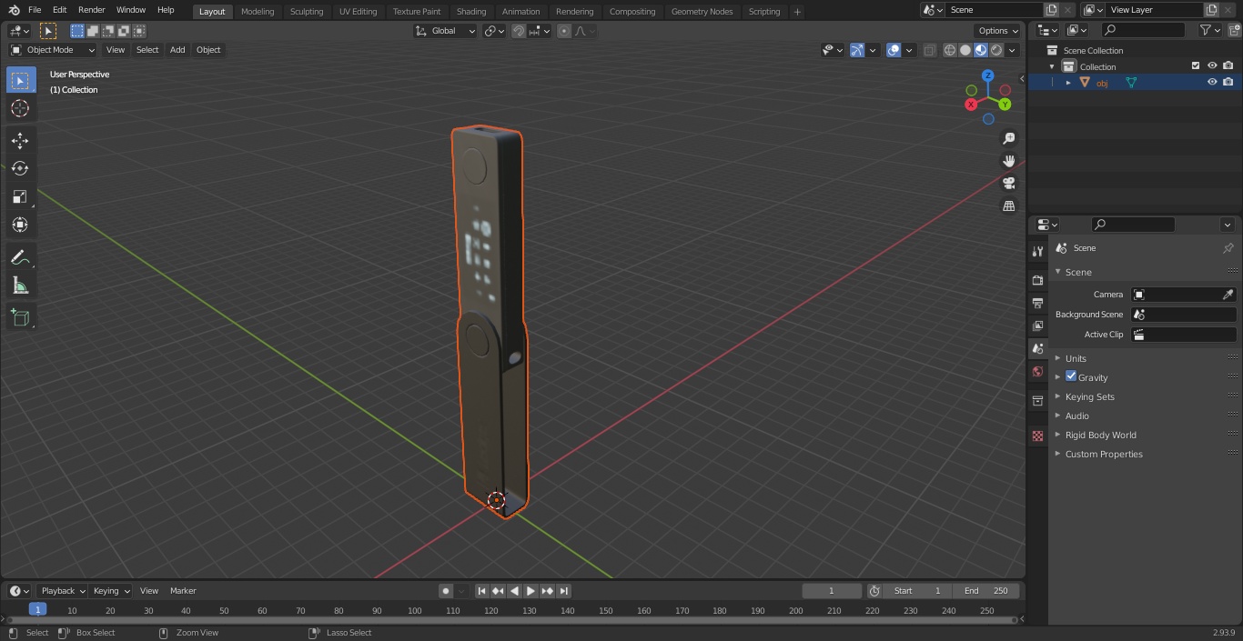 Ledger Crypto Wallet Nano-X 3D