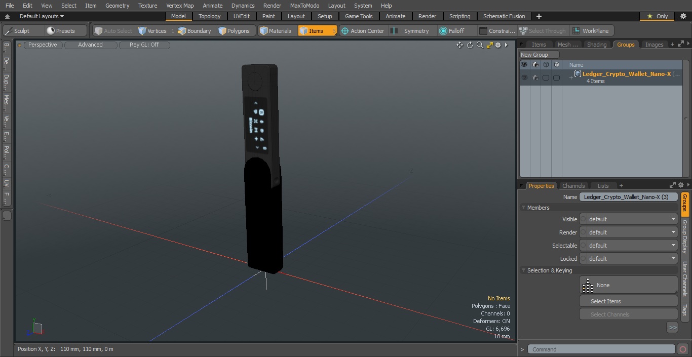Ledger Crypto Wallet Nano-X 3D