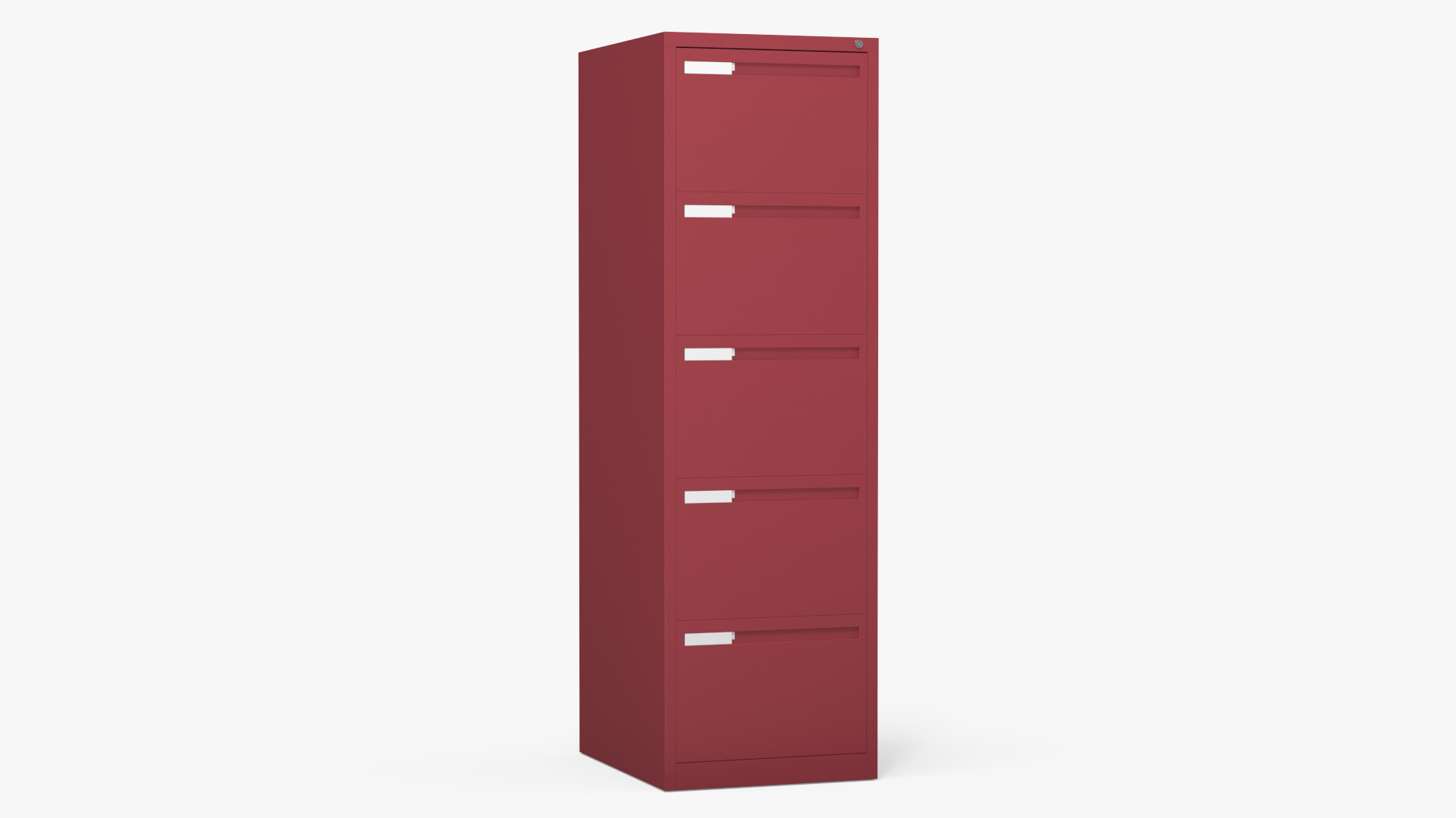 Filing Cabinet 5 Drawer Red 3D