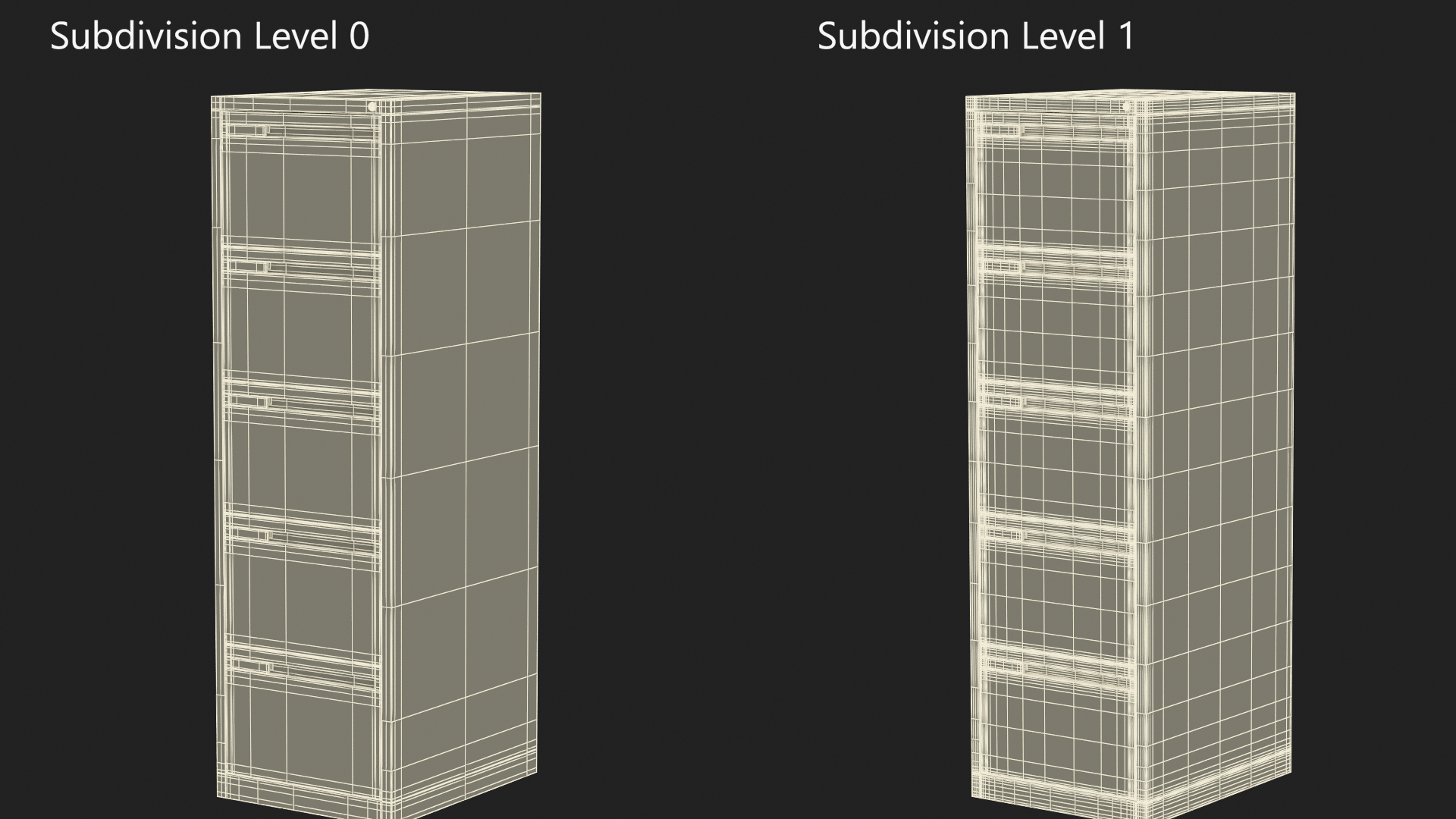 Filing Cabinet 5 Drawer Red 3D