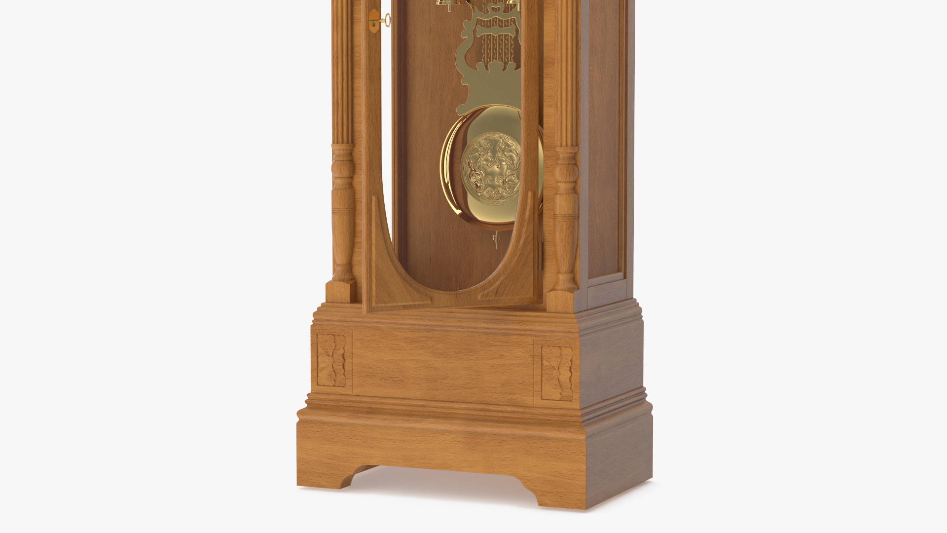 Antique Floor Clock Open 3D model
