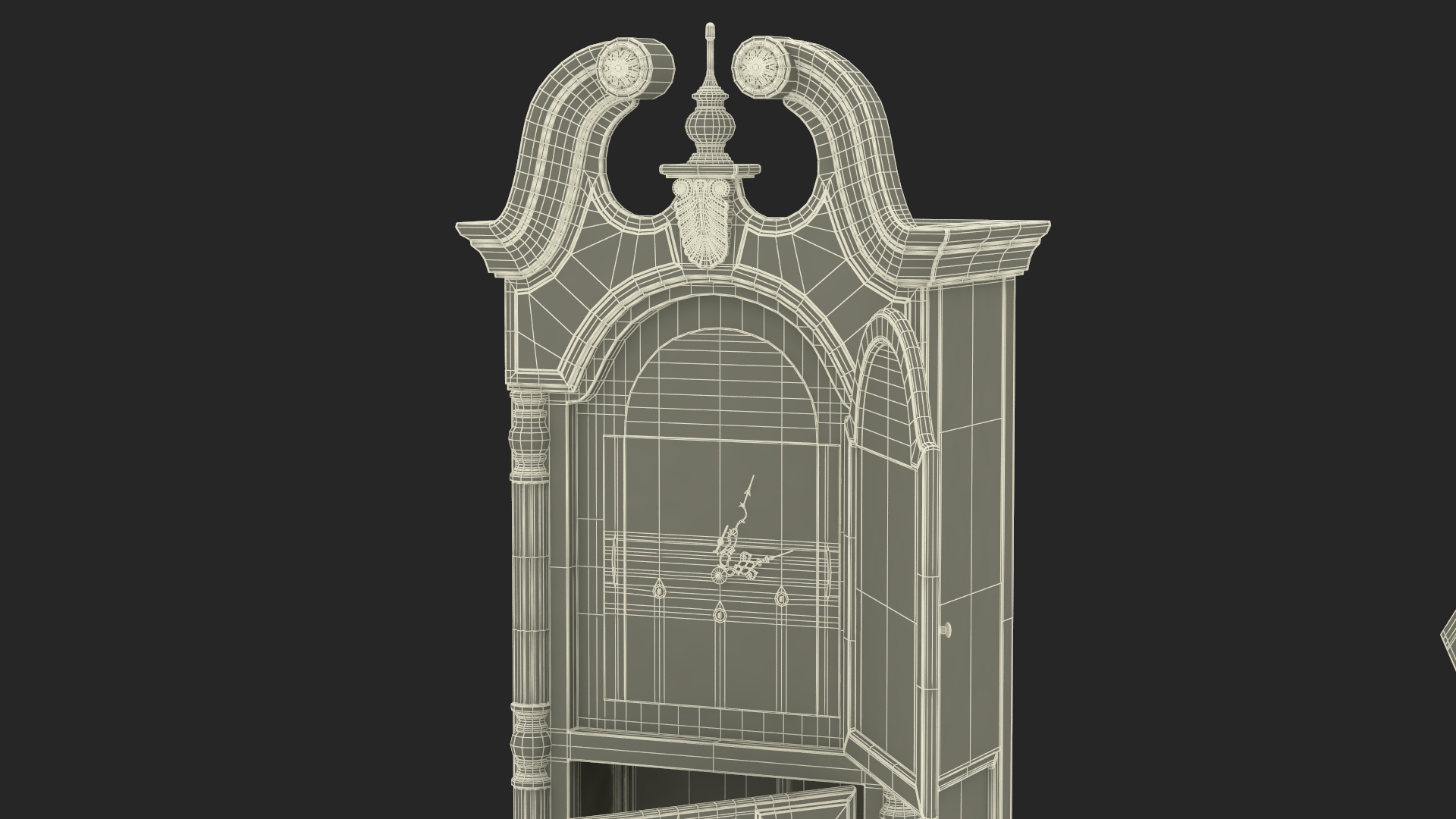 Antique Floor Clock Open 3D model