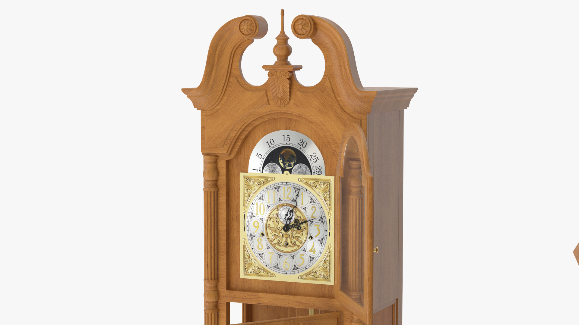 Antique Floor Clock Open 3D model