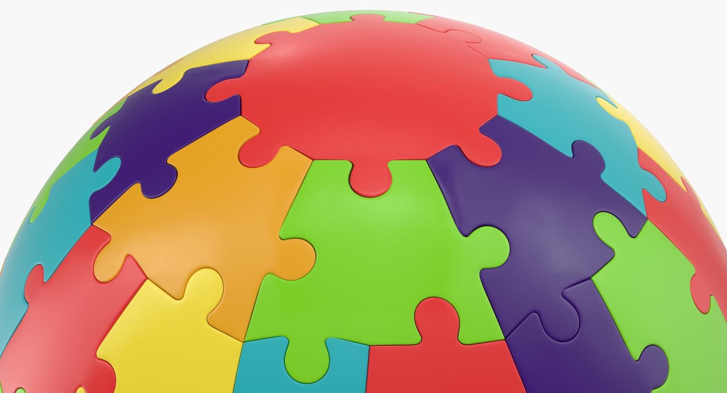 3D model Colored Puzzle Globe