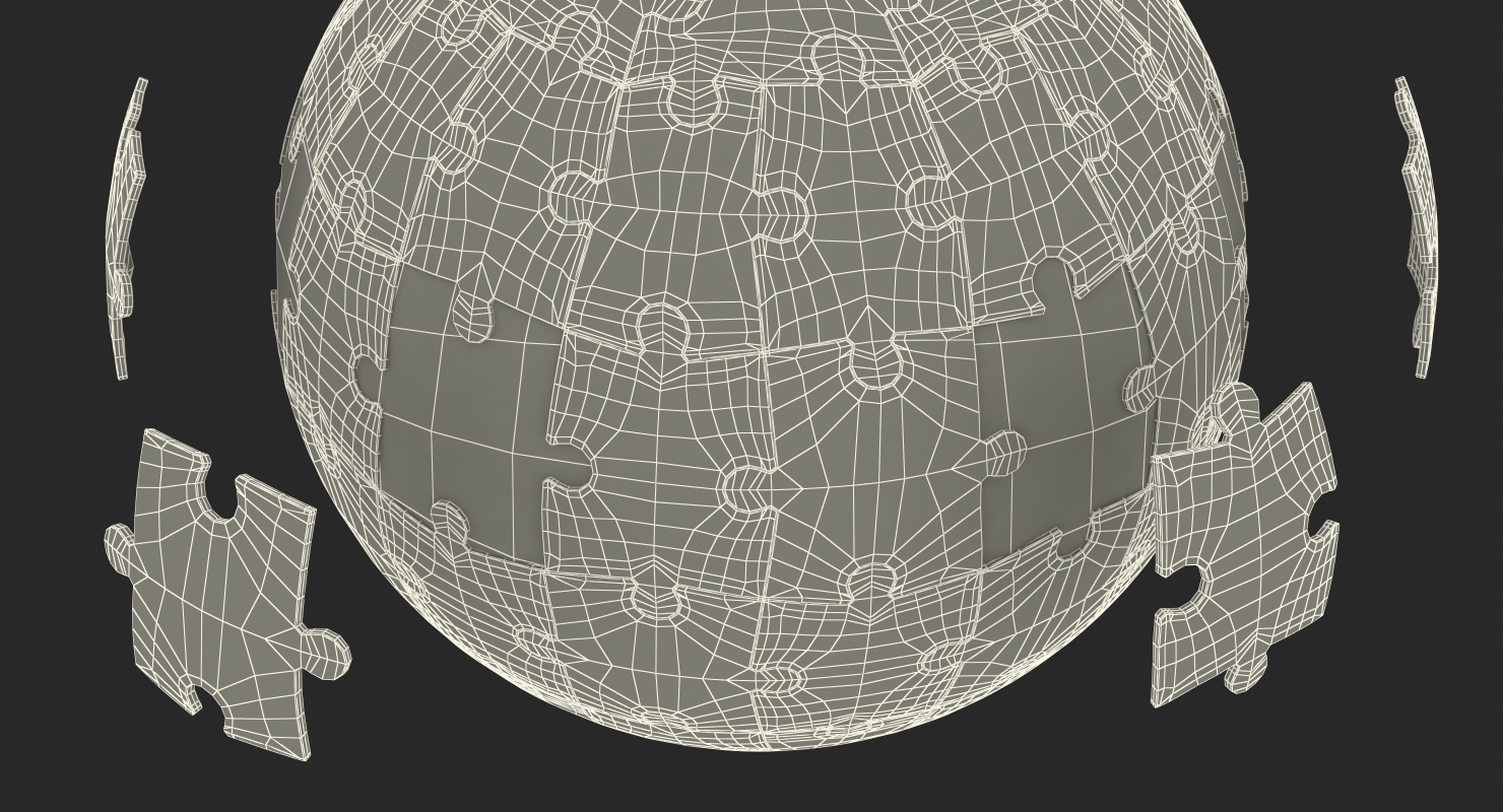 3D model Colored Puzzle Globe