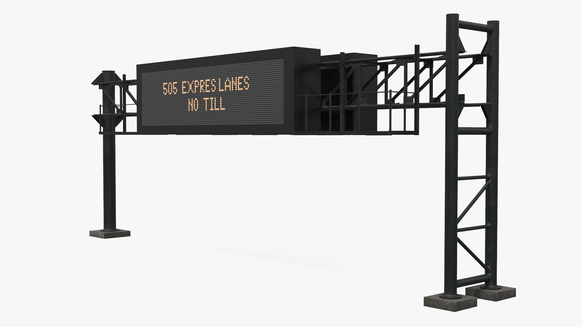Highway Sign Structure Set Simplified - view 6