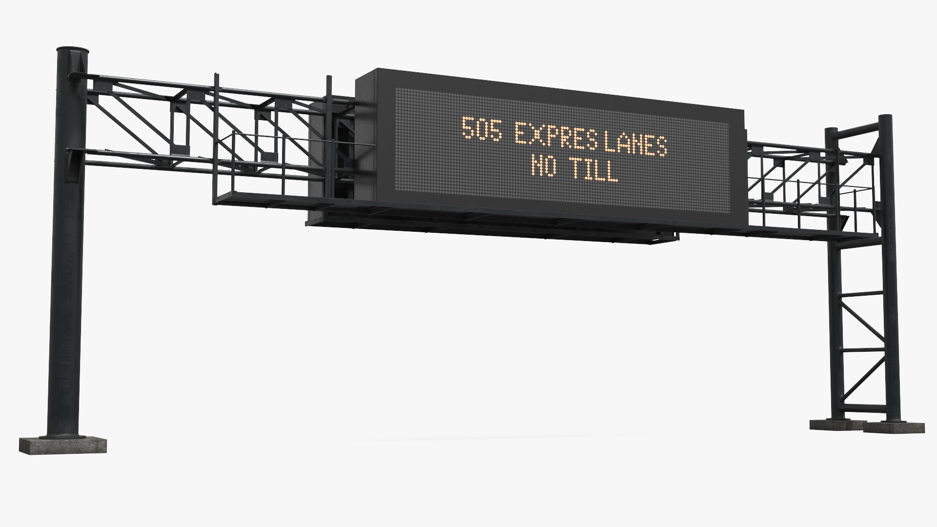 Highway Sign Structure Set Simplified - view 5