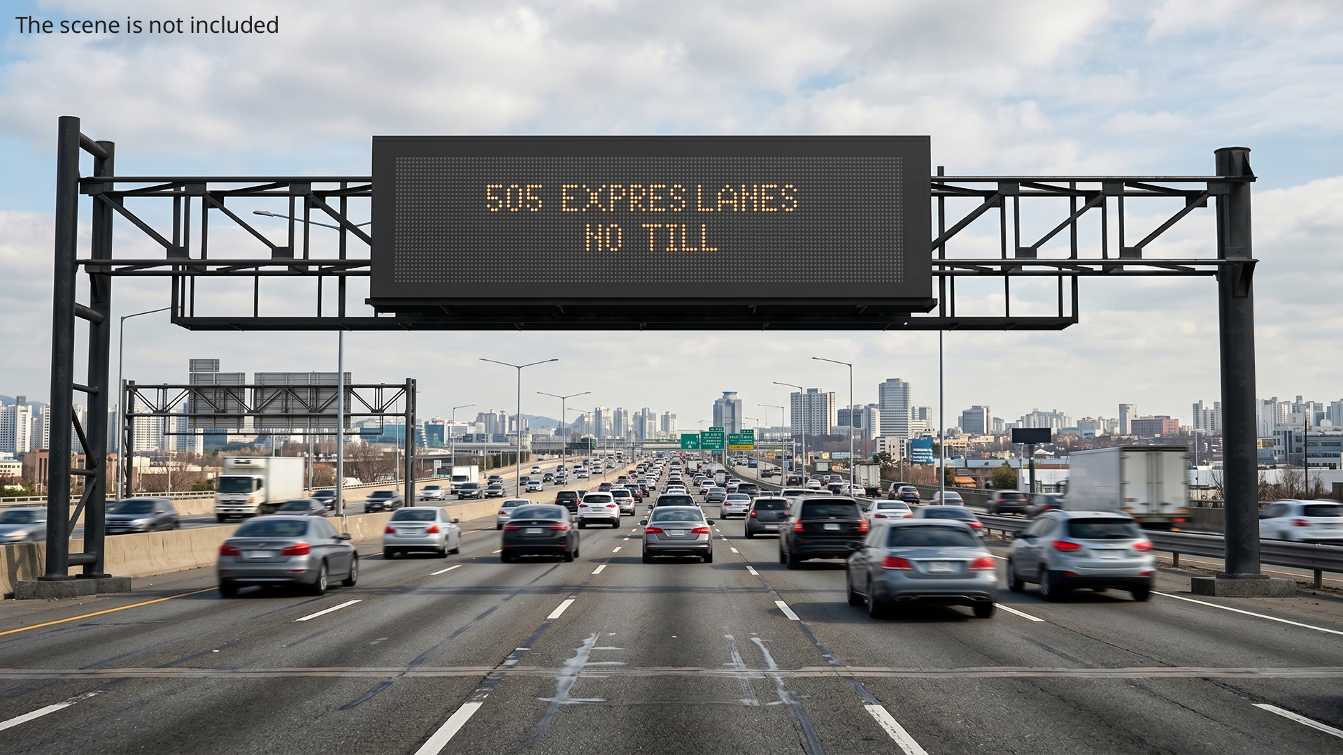Highway Sign Structure Set Simplified - view 3