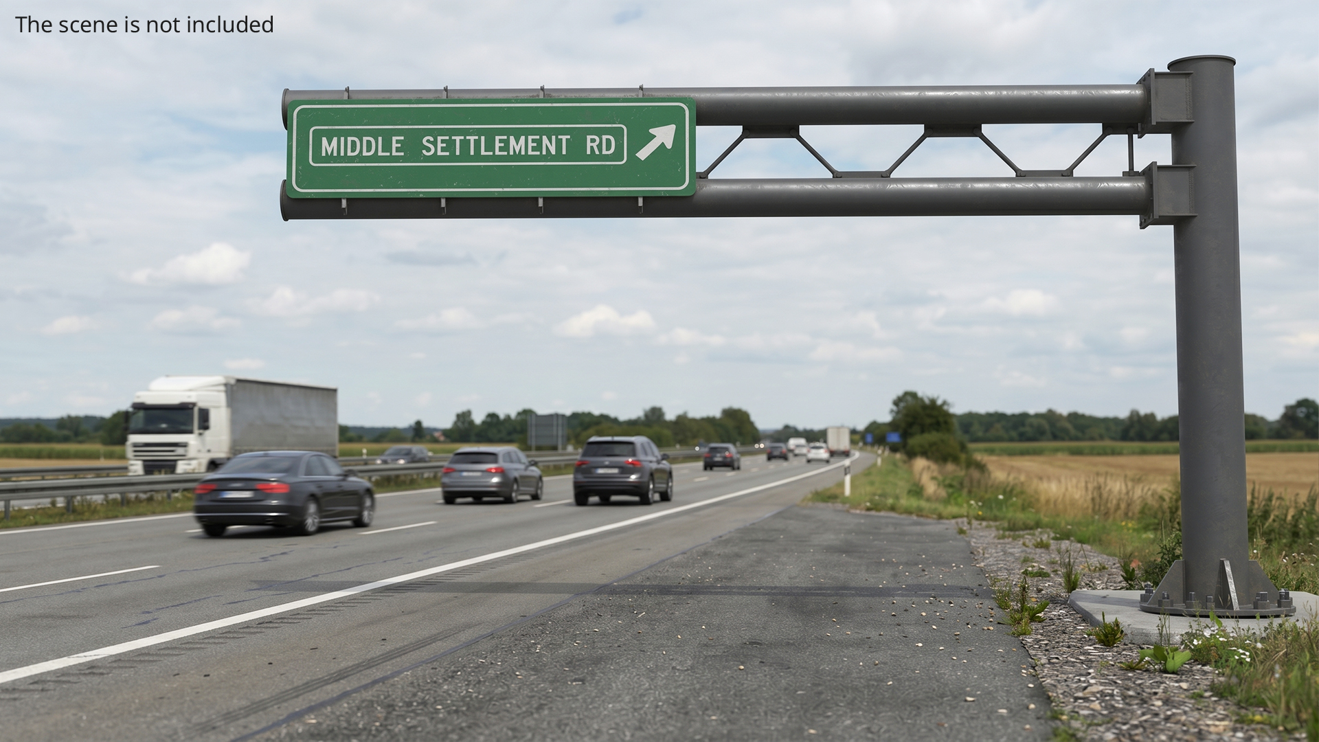 Highway Sign Structure Set Simplified - view 4