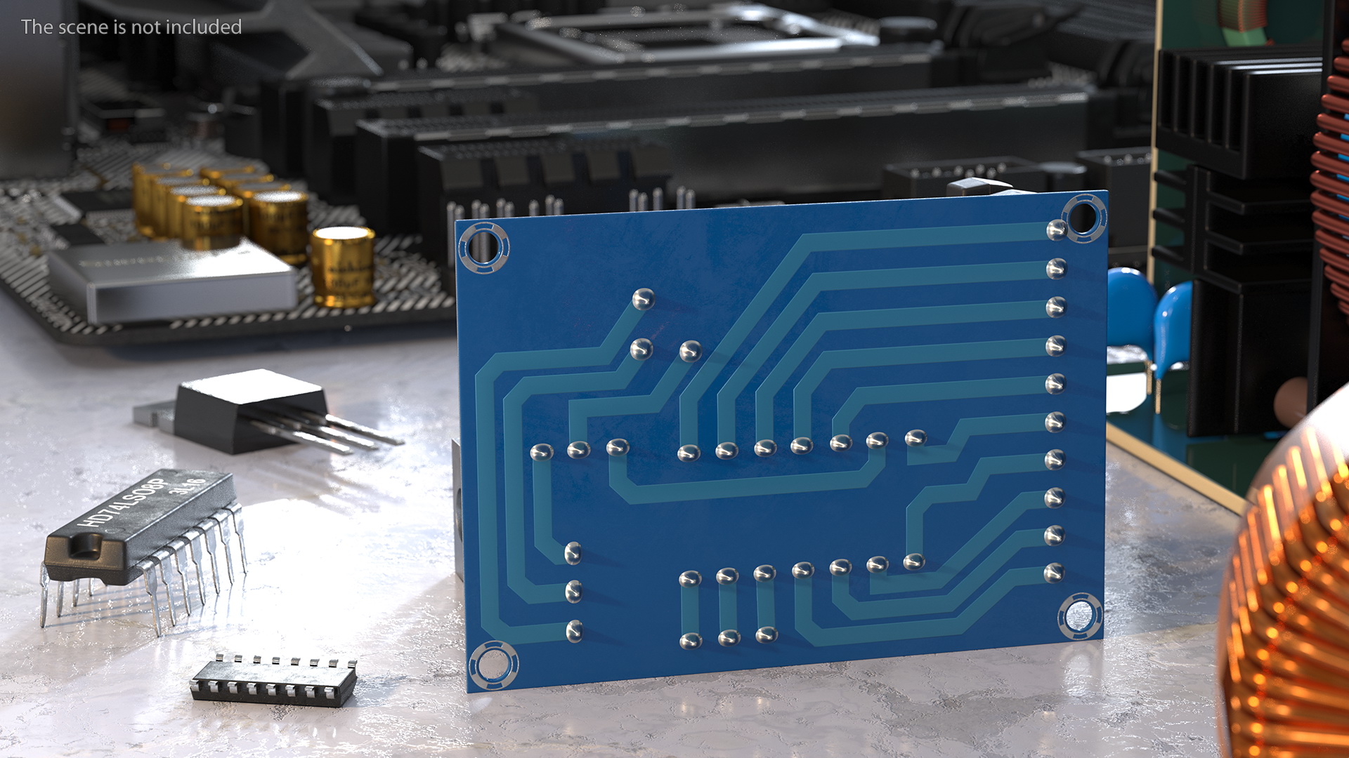 Empty Printed Circuit Board 3D