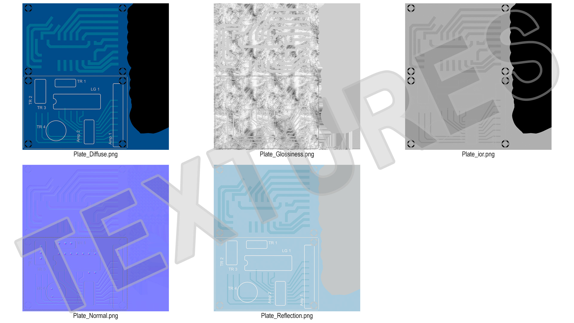 Empty Printed Circuit Board 3D