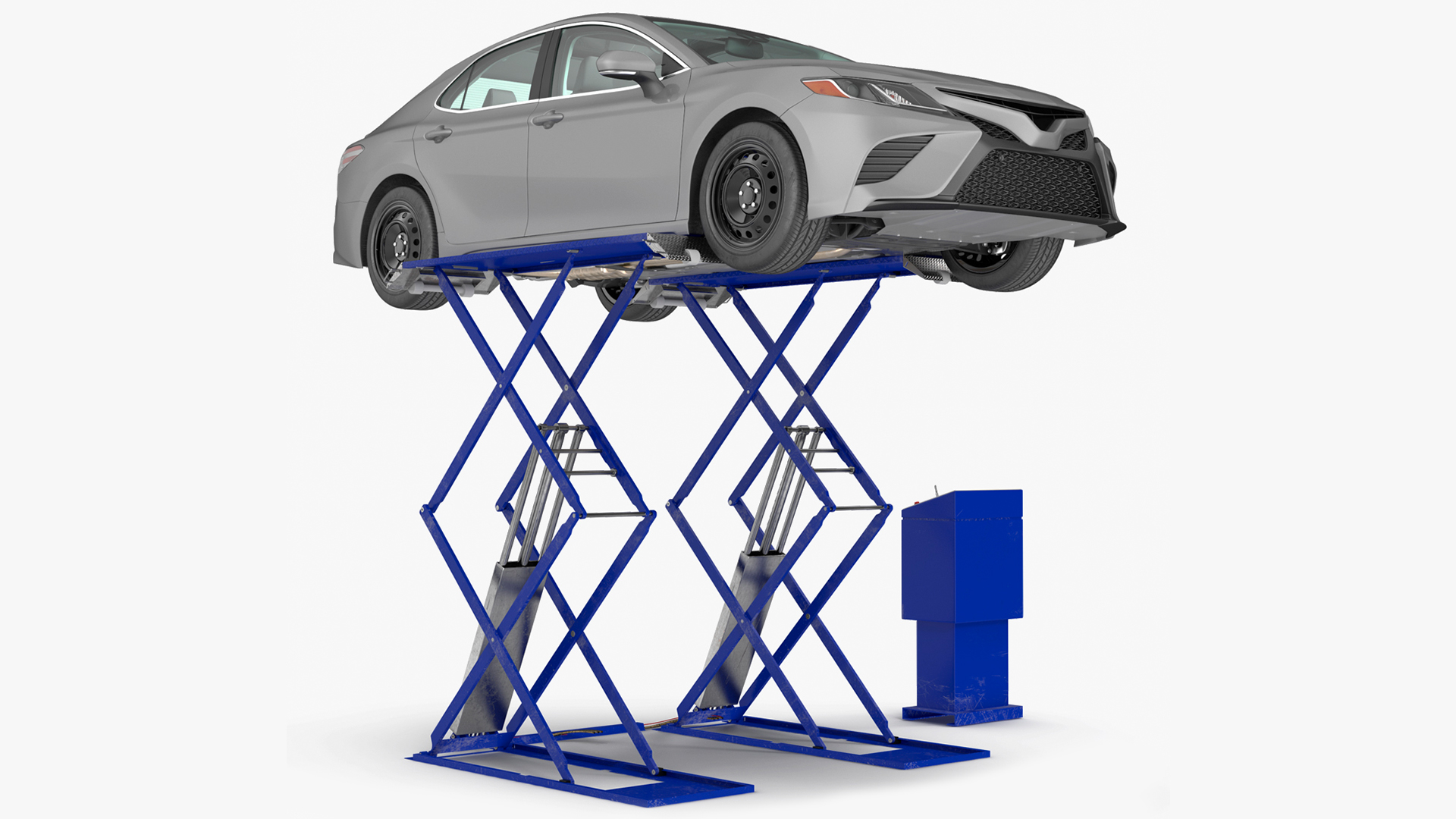 Automotive Scissor Lift with Sedan 3D model