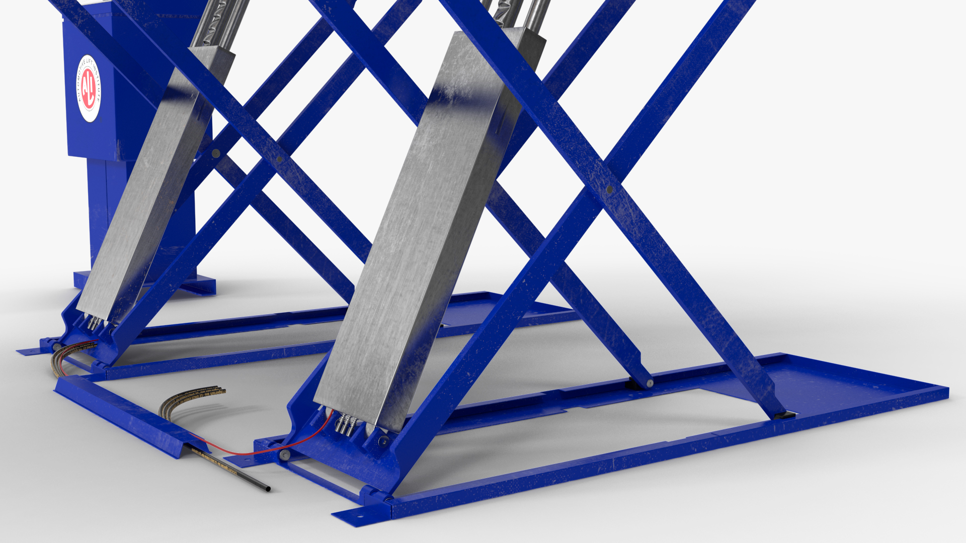Automotive Scissor Lift with Sedan 3D model