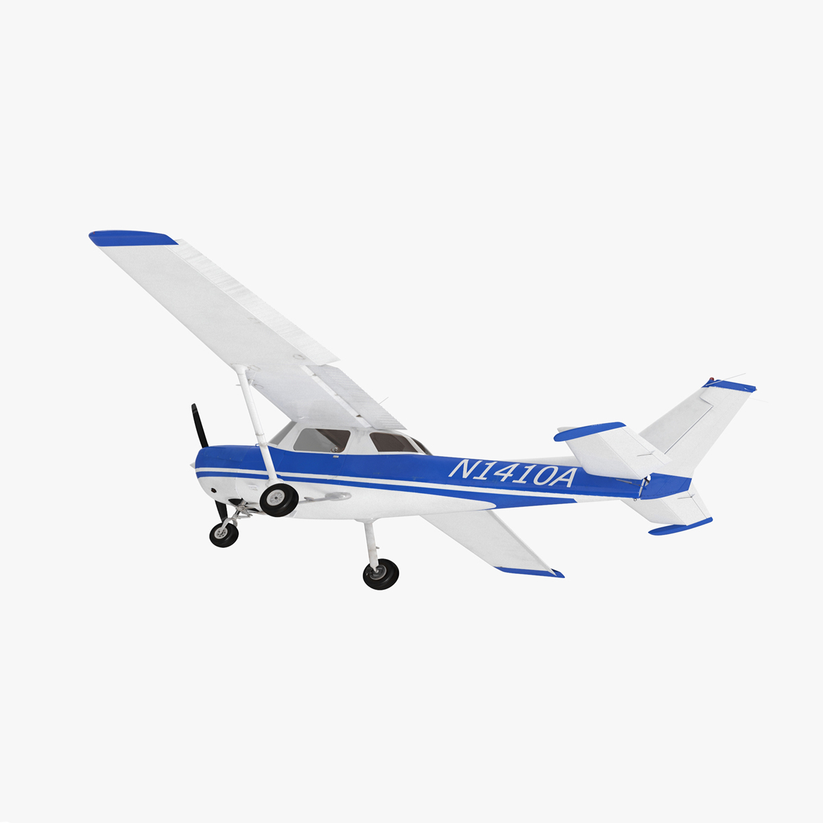 Single Engine Propeller Aircraft Cessna 150 Rigged for Cinema 4D 3D model