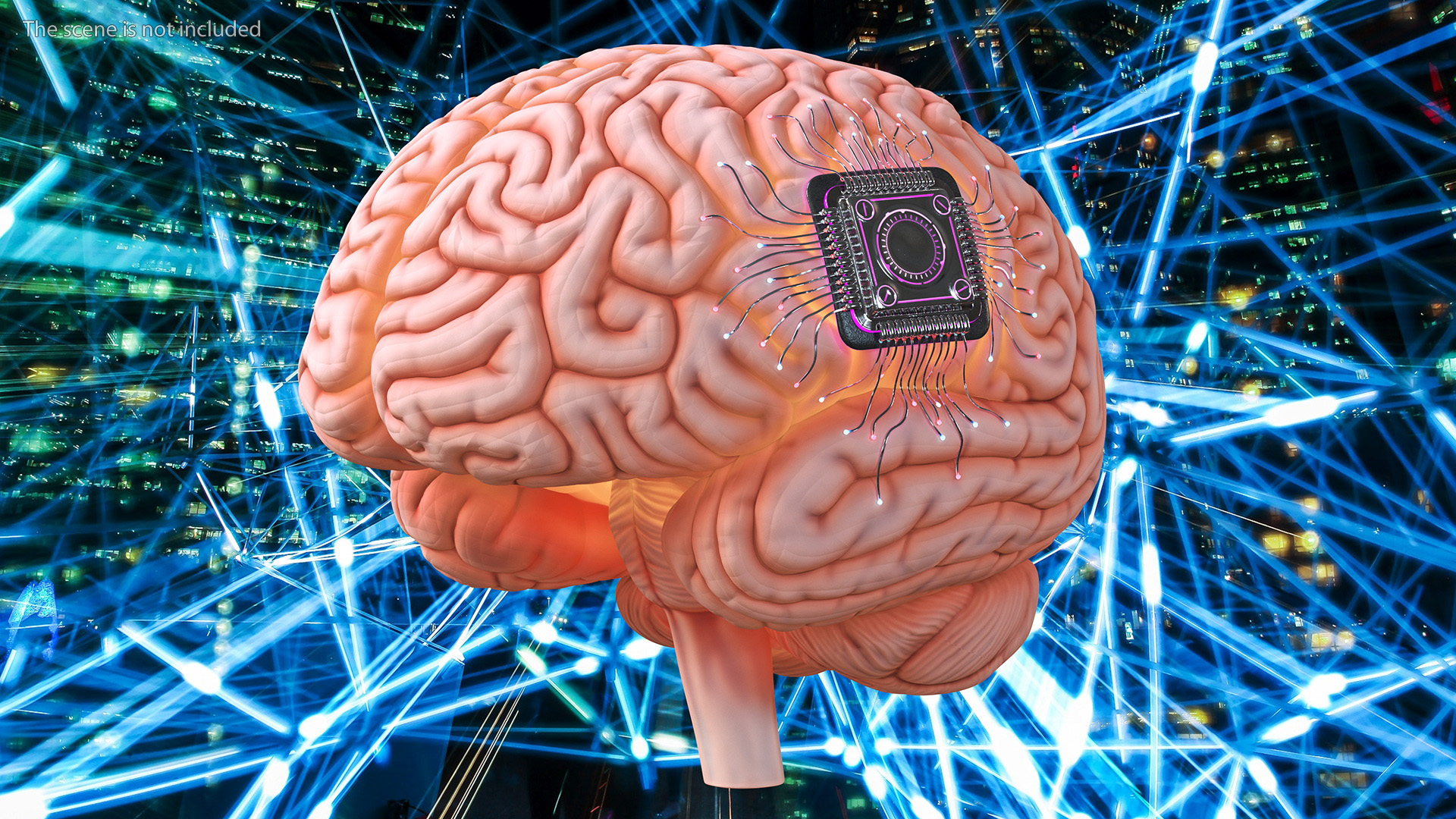 3D Microchip Implant with Light model