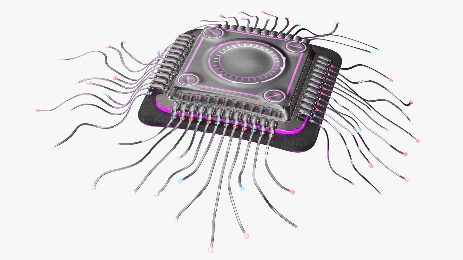 3D Microchip Implant with Light model