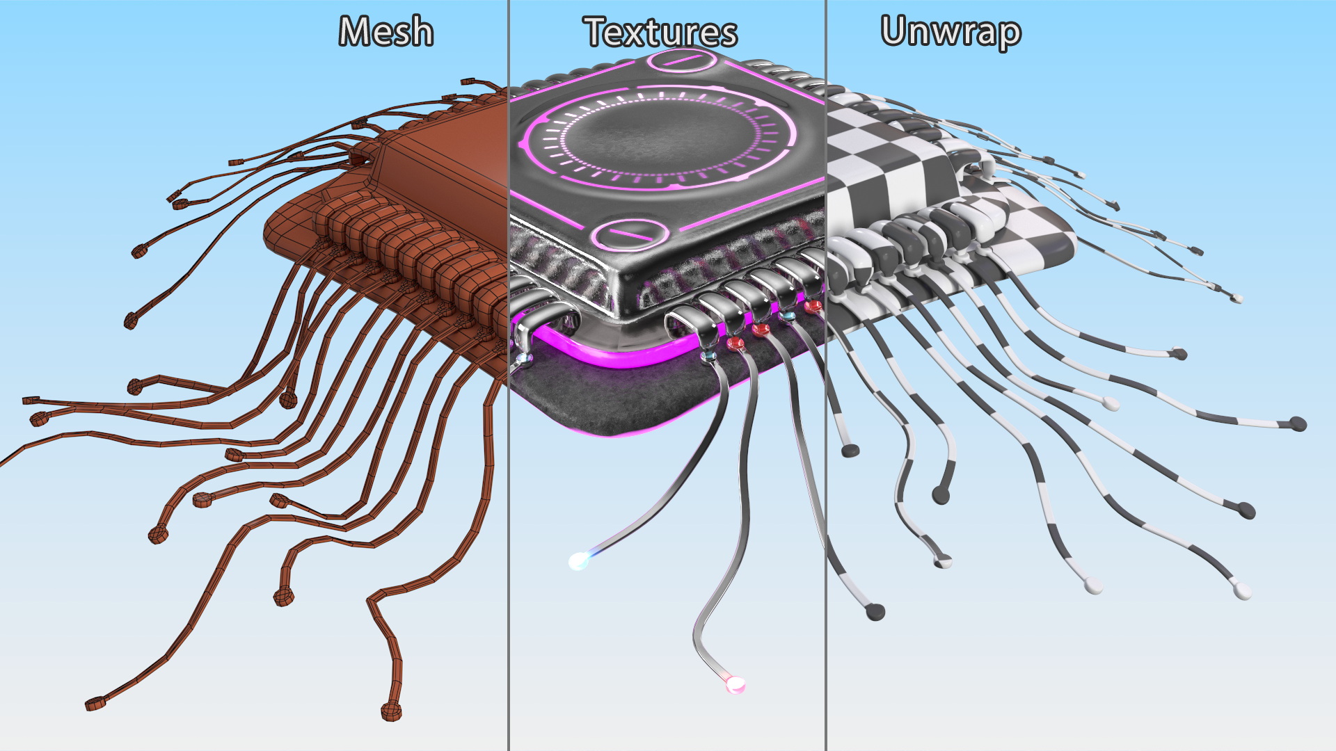 3D Microchip Implant with Light model