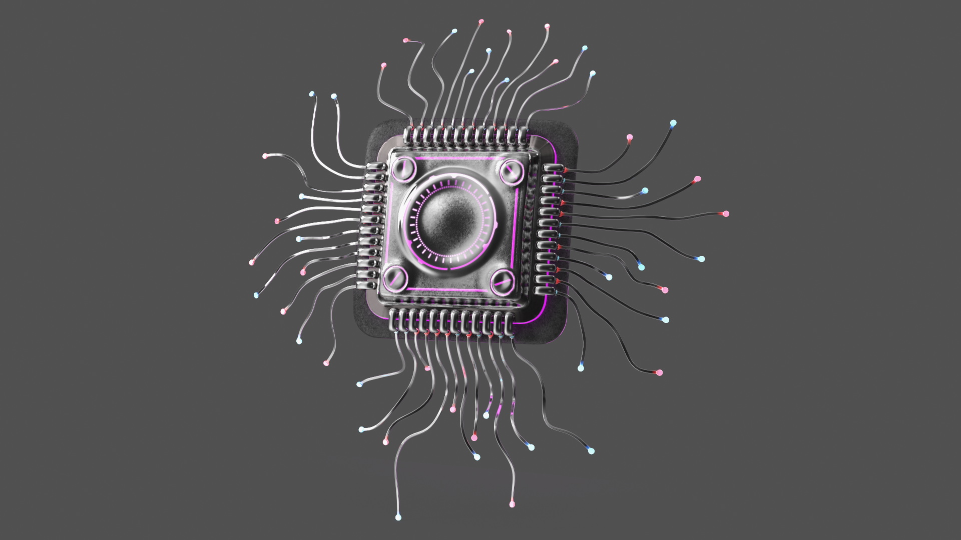 3D Microchip Implant with Light model