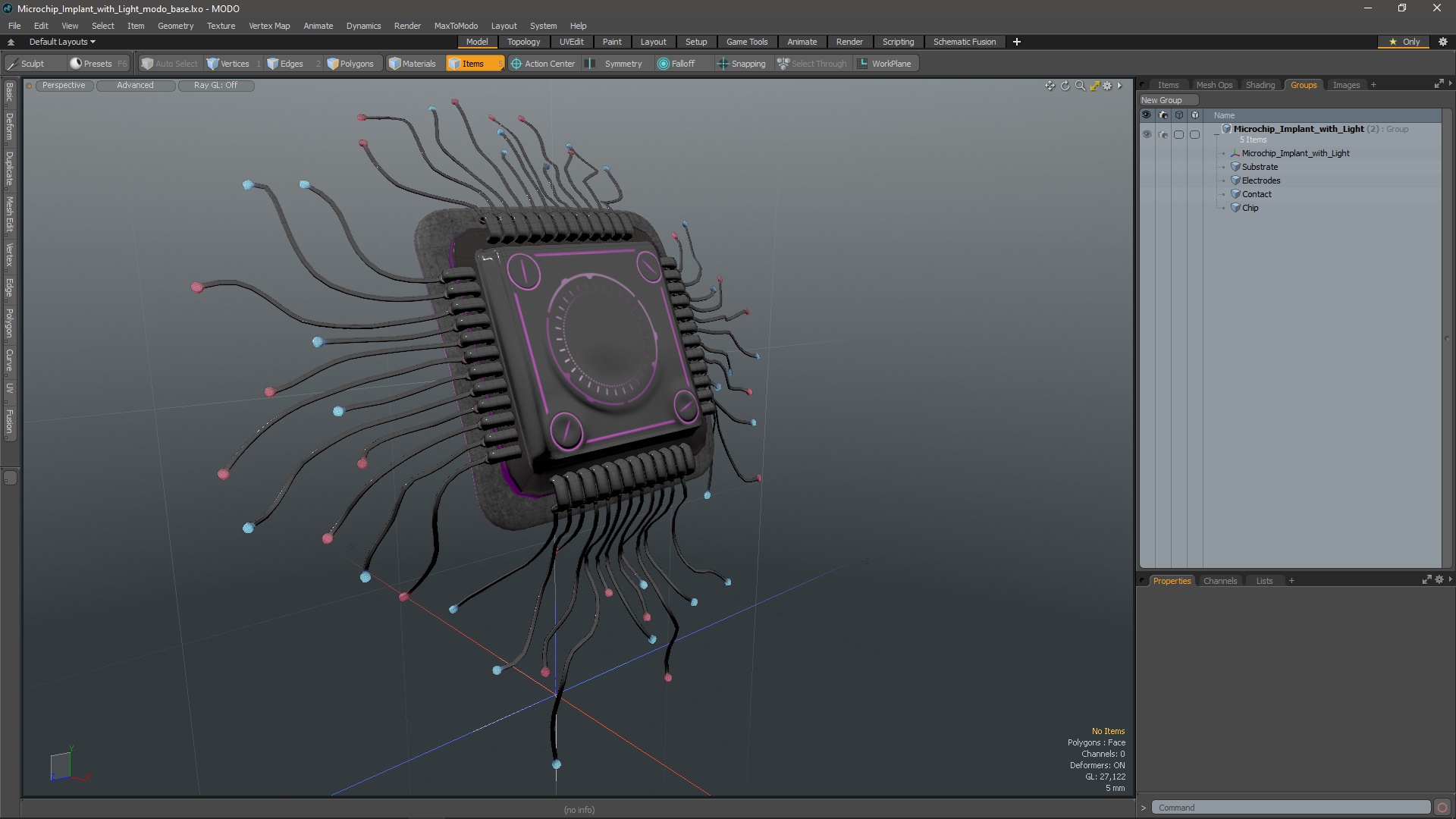 3D Microchip Implant with Light model