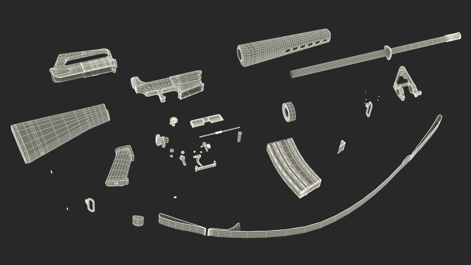 3D Assault Rifle M16 with Sling model