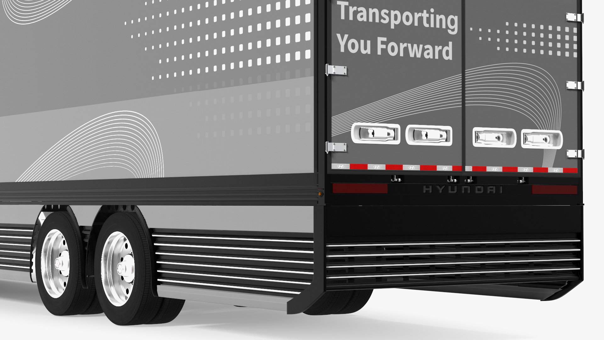 3D Hyundai HDC-6 Hydrogen Tractor and Trailer Rigged for Maya model