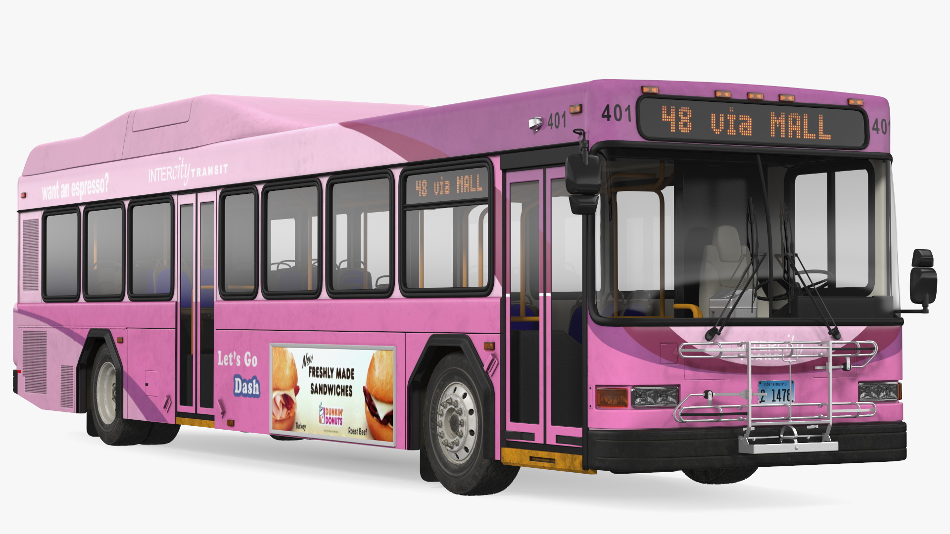 Gillig Low Floor Diesel Electric Hybrid Bus Simple Interior 3D model