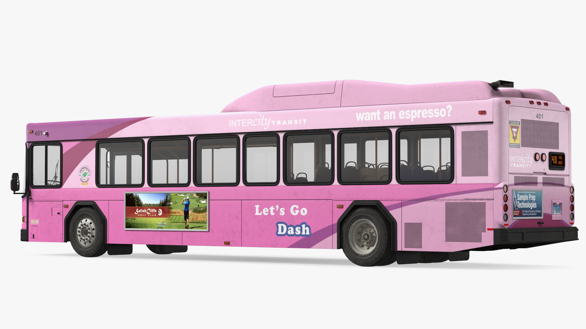 Gillig Low Floor Diesel Electric Hybrid Bus Simple Interior 3D model