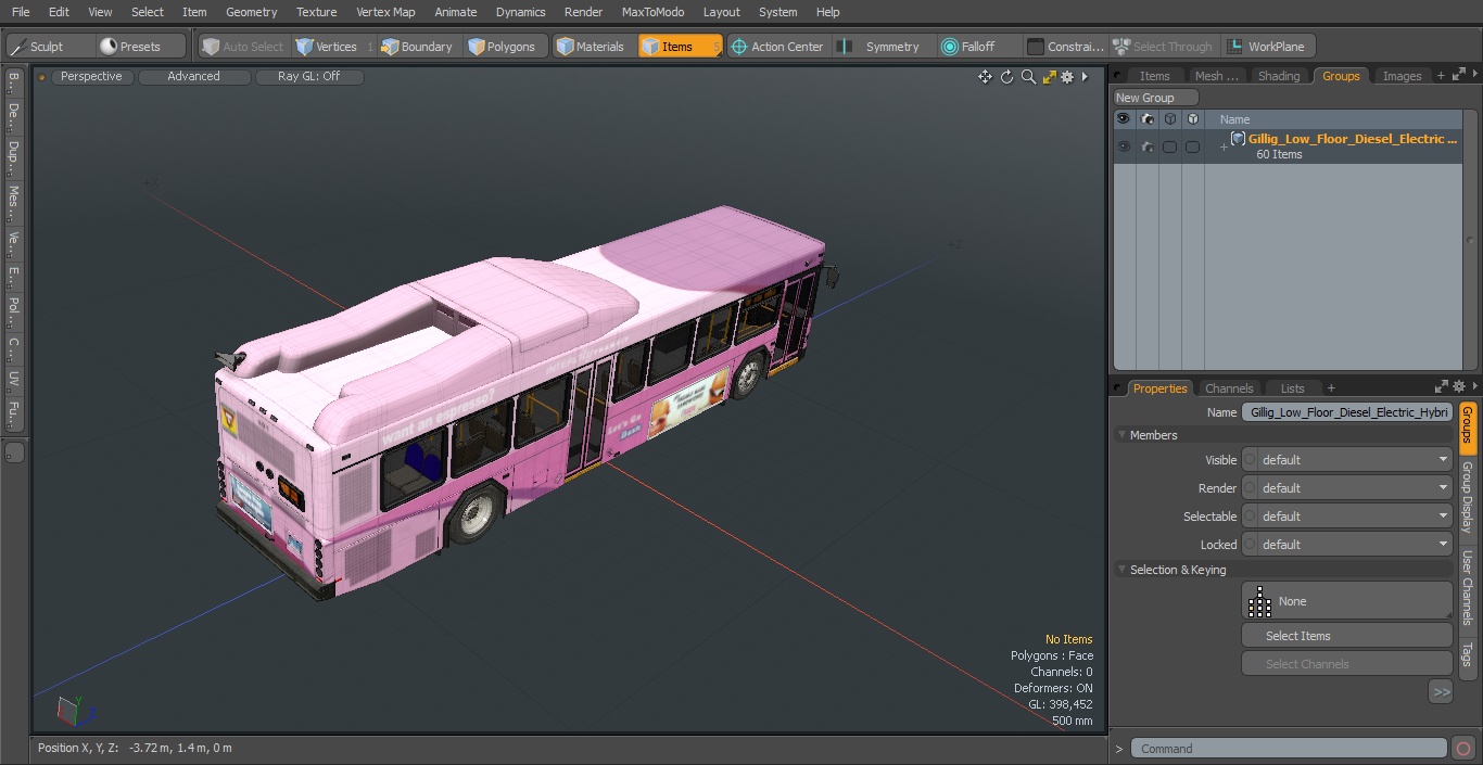 Gillig Low Floor Diesel Electric Hybrid Bus Simple Interior 3D model