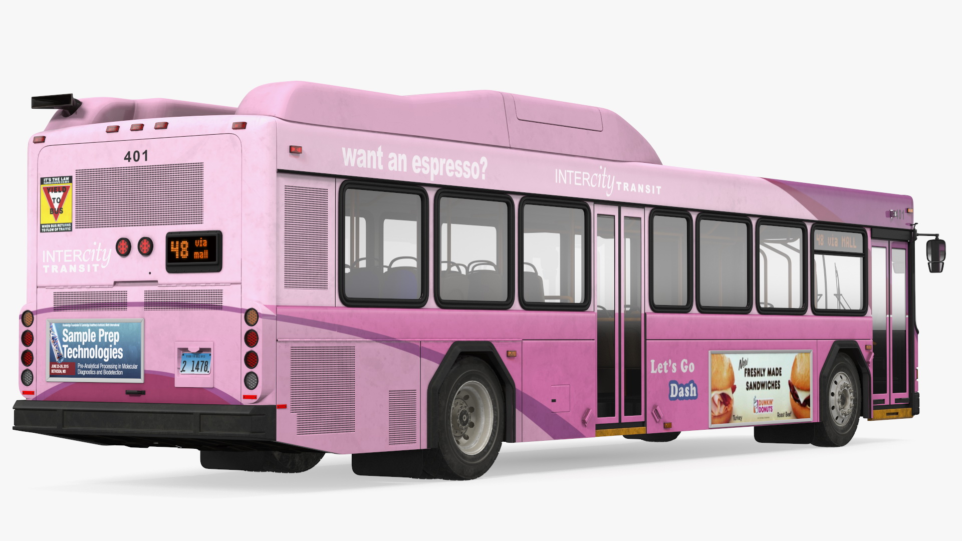 Gillig Low Floor Diesel Electric Hybrid Bus Simple Interior 3D model