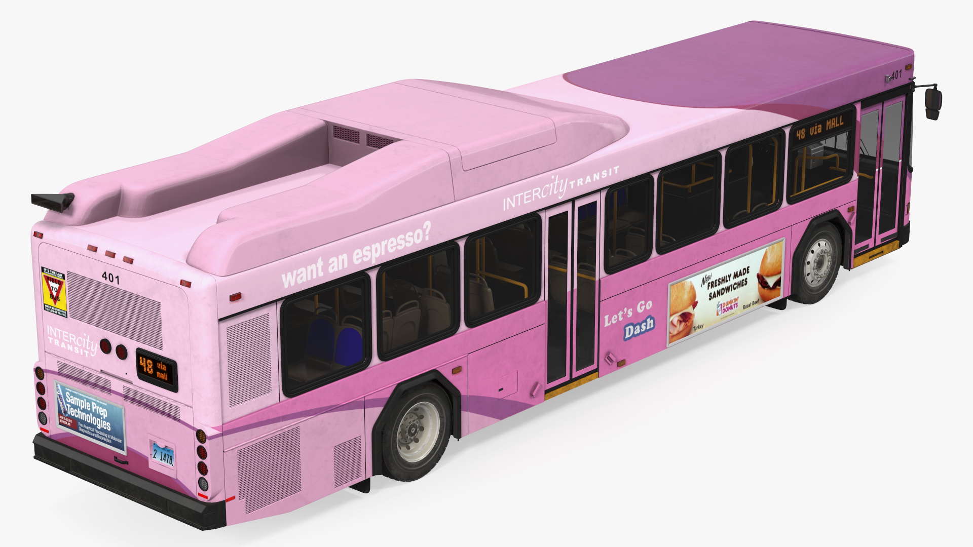 Gillig Low Floor Diesel Electric Hybrid Bus Simple Interior 3D model