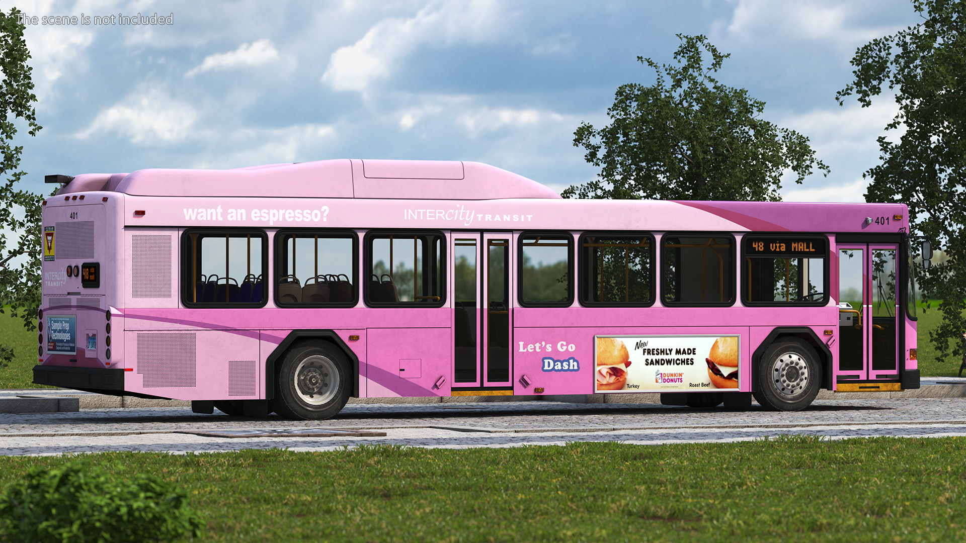 Gillig Low Floor Diesel Electric Hybrid Bus Simple Interior 3D model