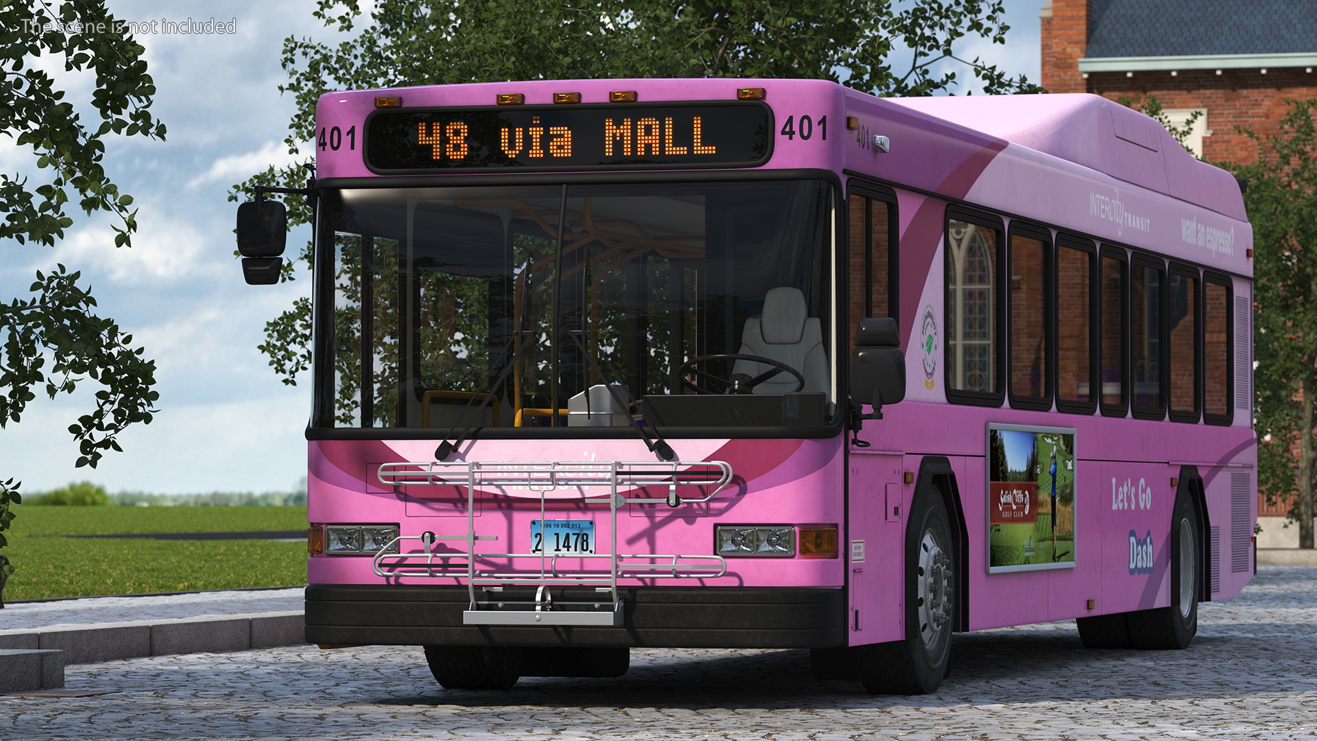 Gillig Low Floor Diesel Electric Hybrid Bus Simple Interior 3D model