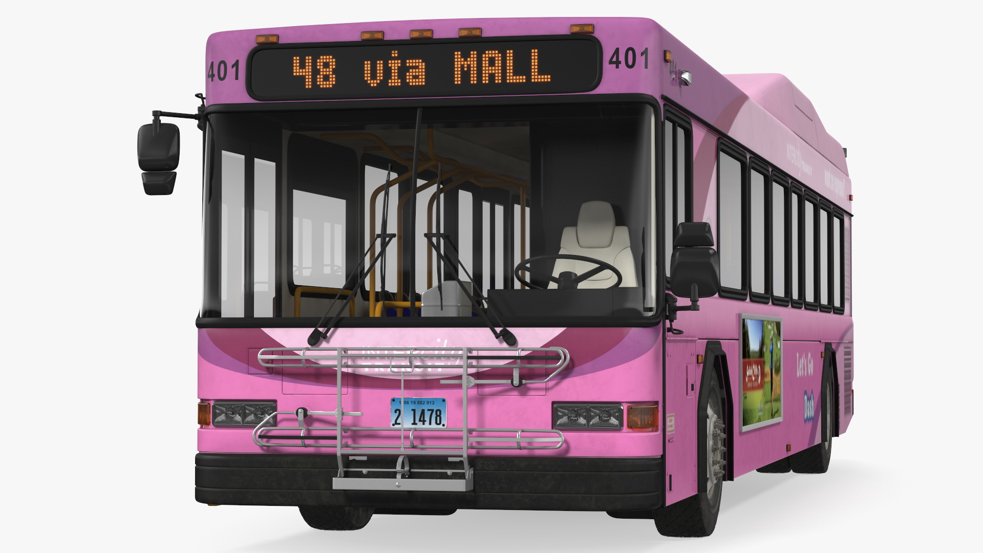Gillig Low Floor Diesel Electric Hybrid Bus Simple Interior 3D model