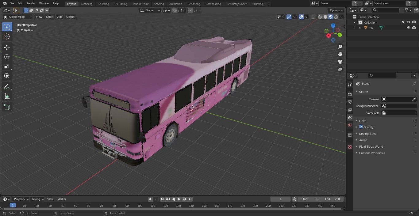 Gillig Low Floor Diesel Electric Hybrid Bus Simple Interior 3D model