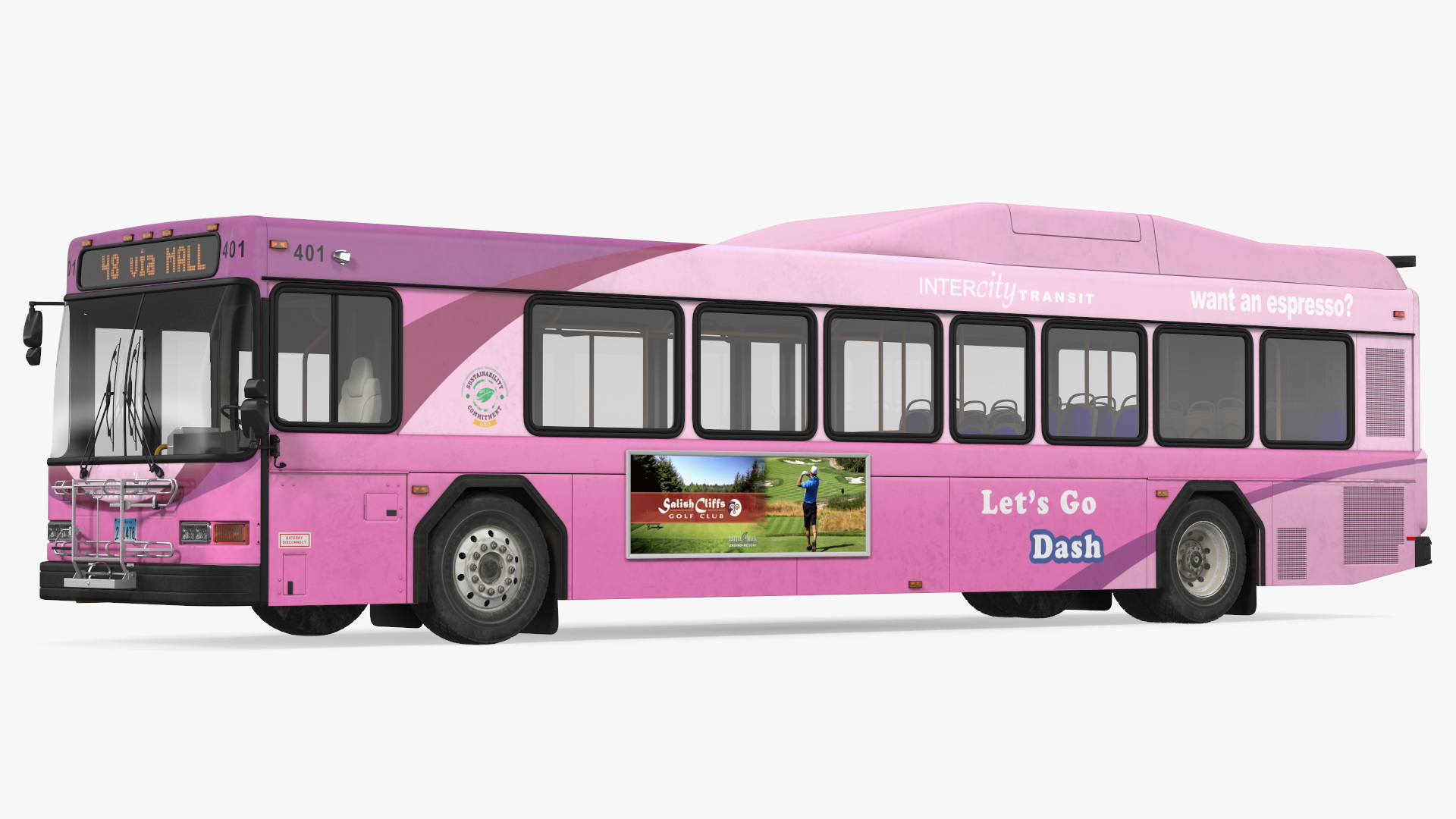 Gillig Low Floor Diesel Electric Hybrid Bus Simple Interior 3D model