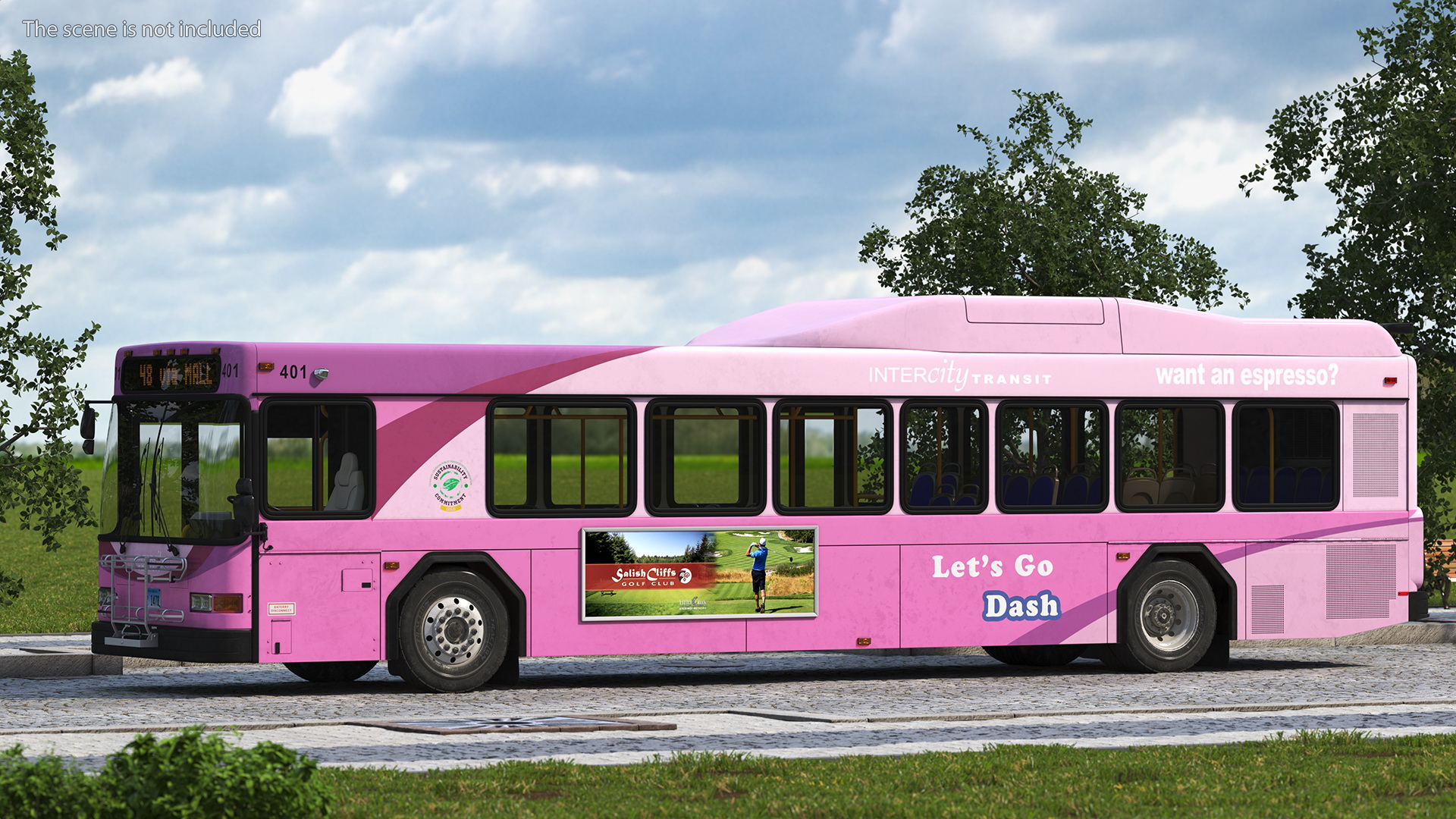 Gillig Low Floor Diesel Electric Hybrid Bus Simple Interior 3D model