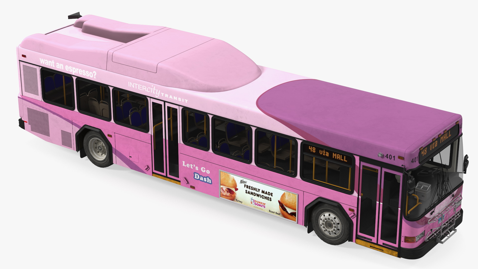 Gillig Low Floor Diesel Electric Hybrid Bus Simple Interior 3D model