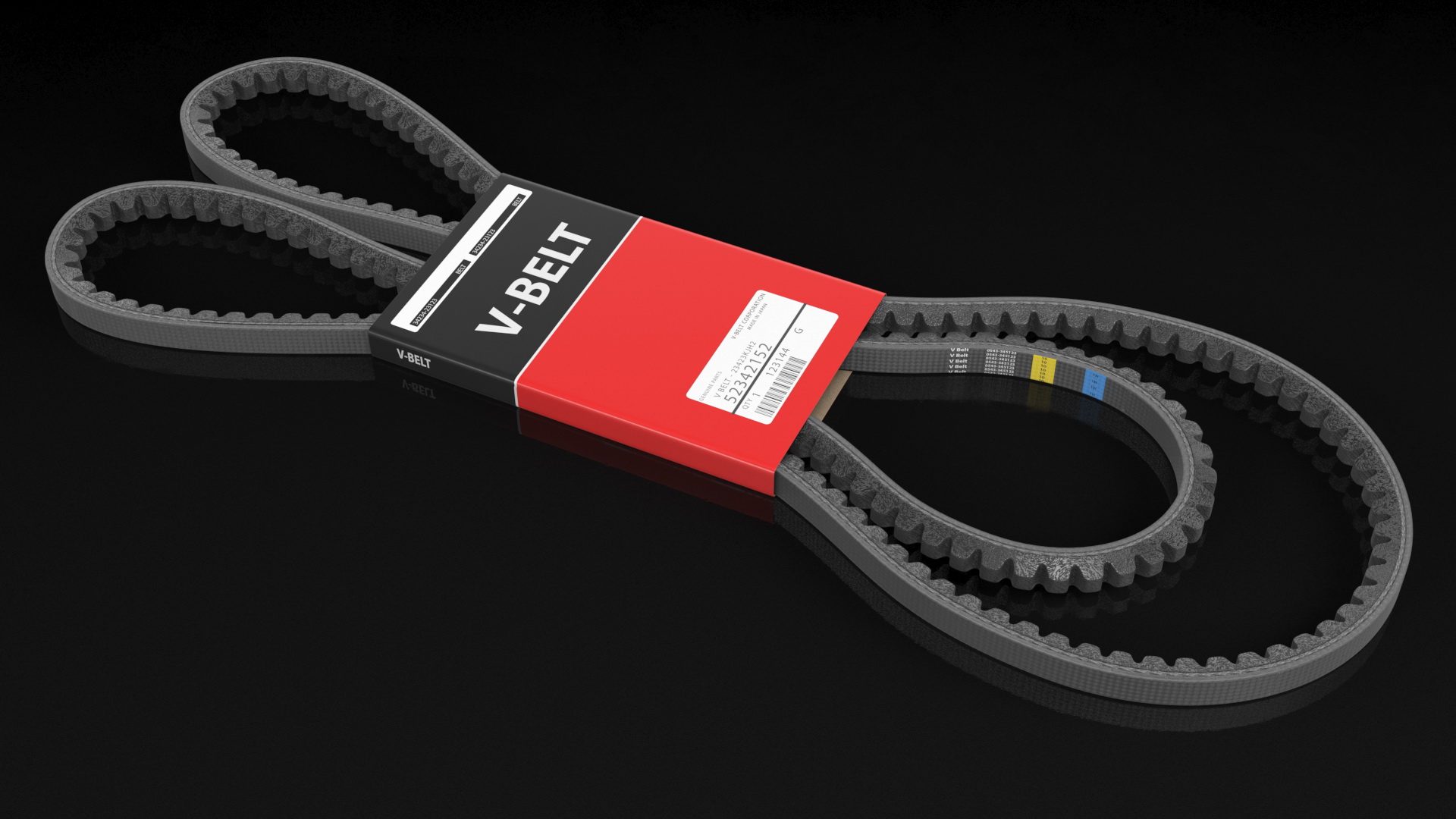 3D Accessory Drive V Belt With Label model