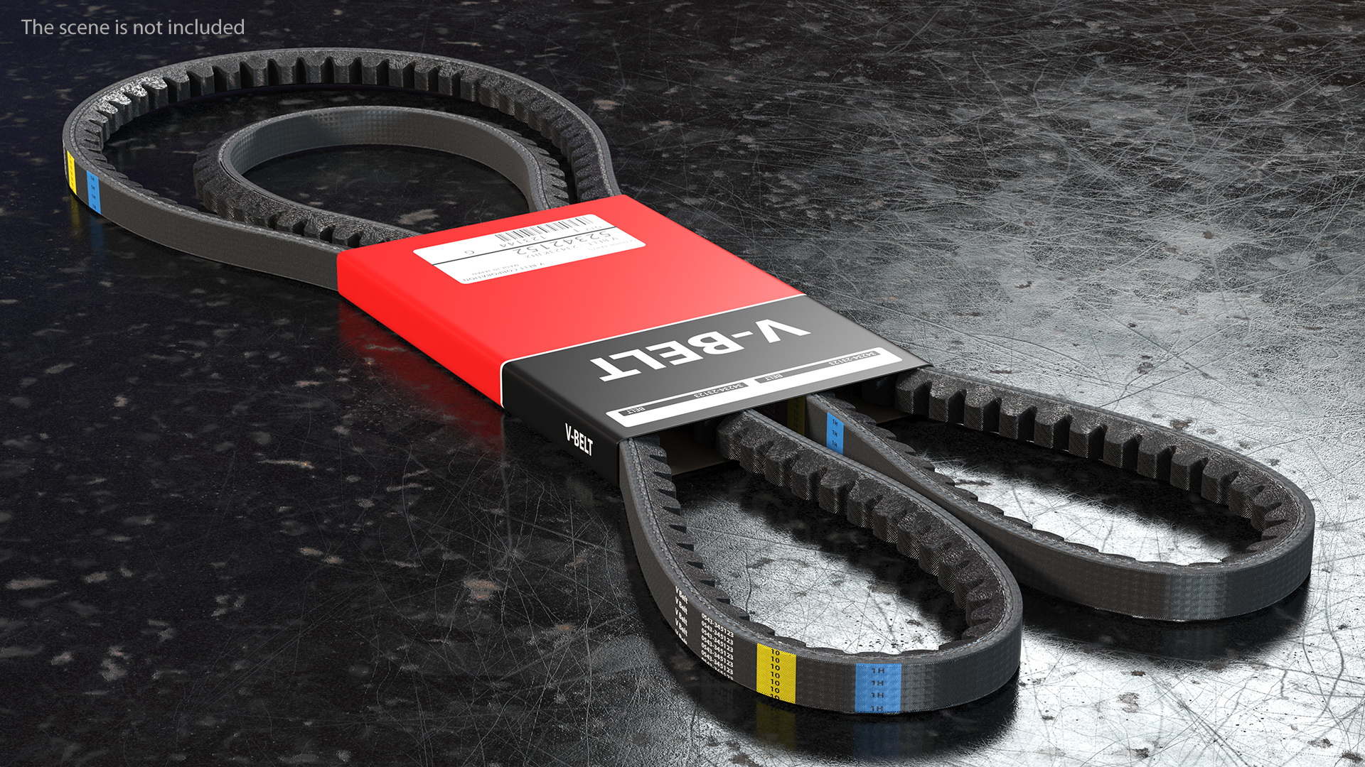 3D Accessory Drive V Belt With Label model
