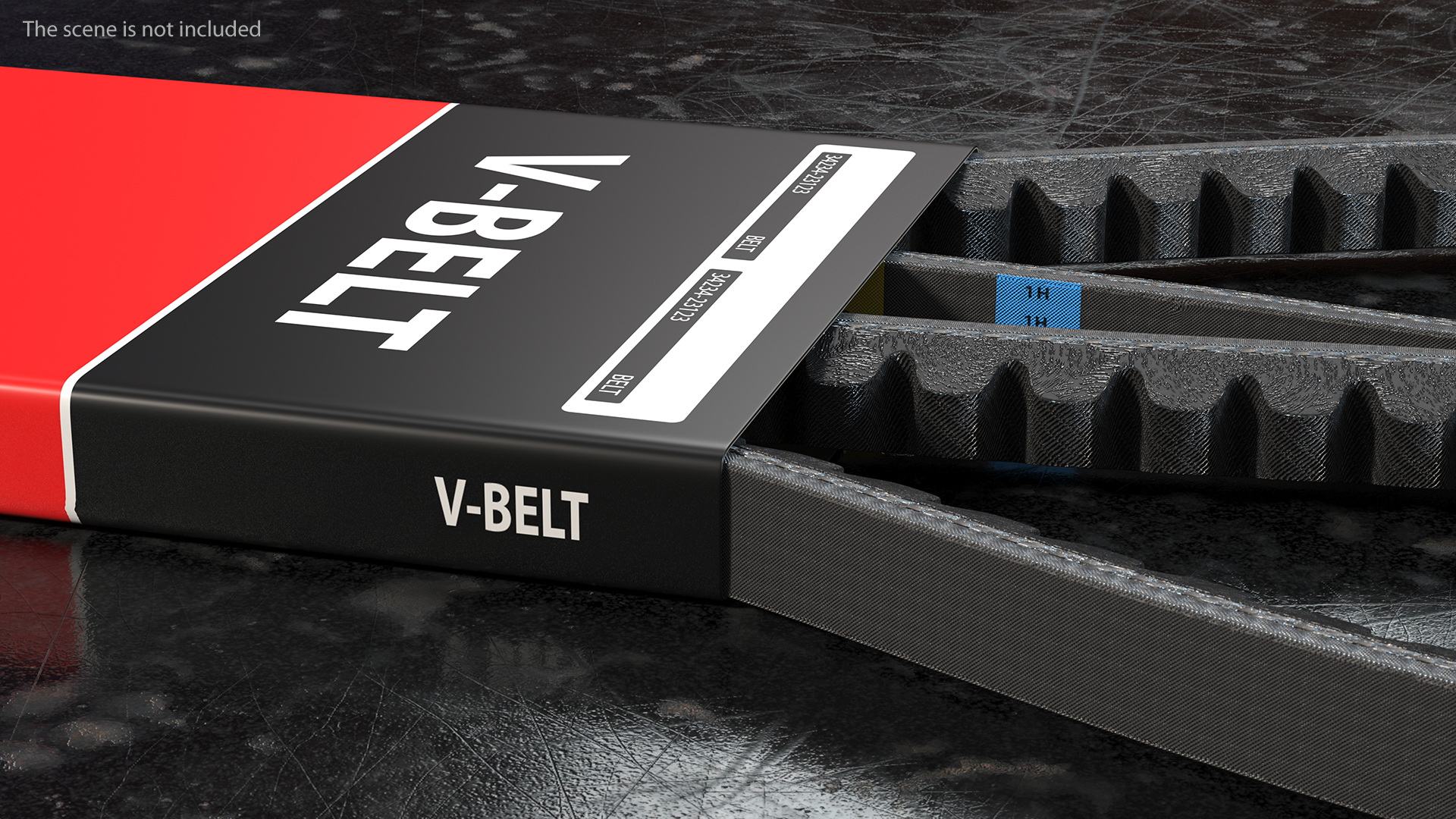 3D Accessory Drive V Belt With Label model
