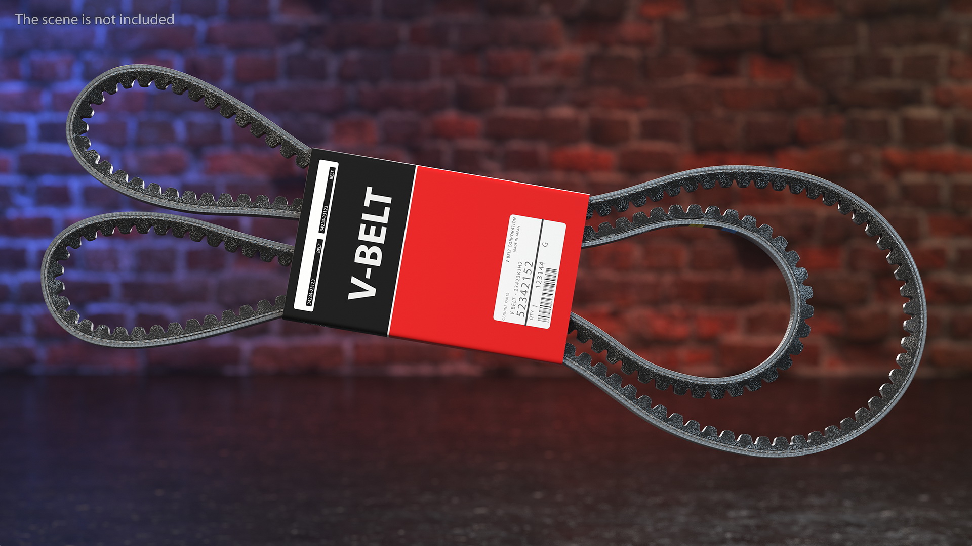3D Accessory Drive V Belt With Label model