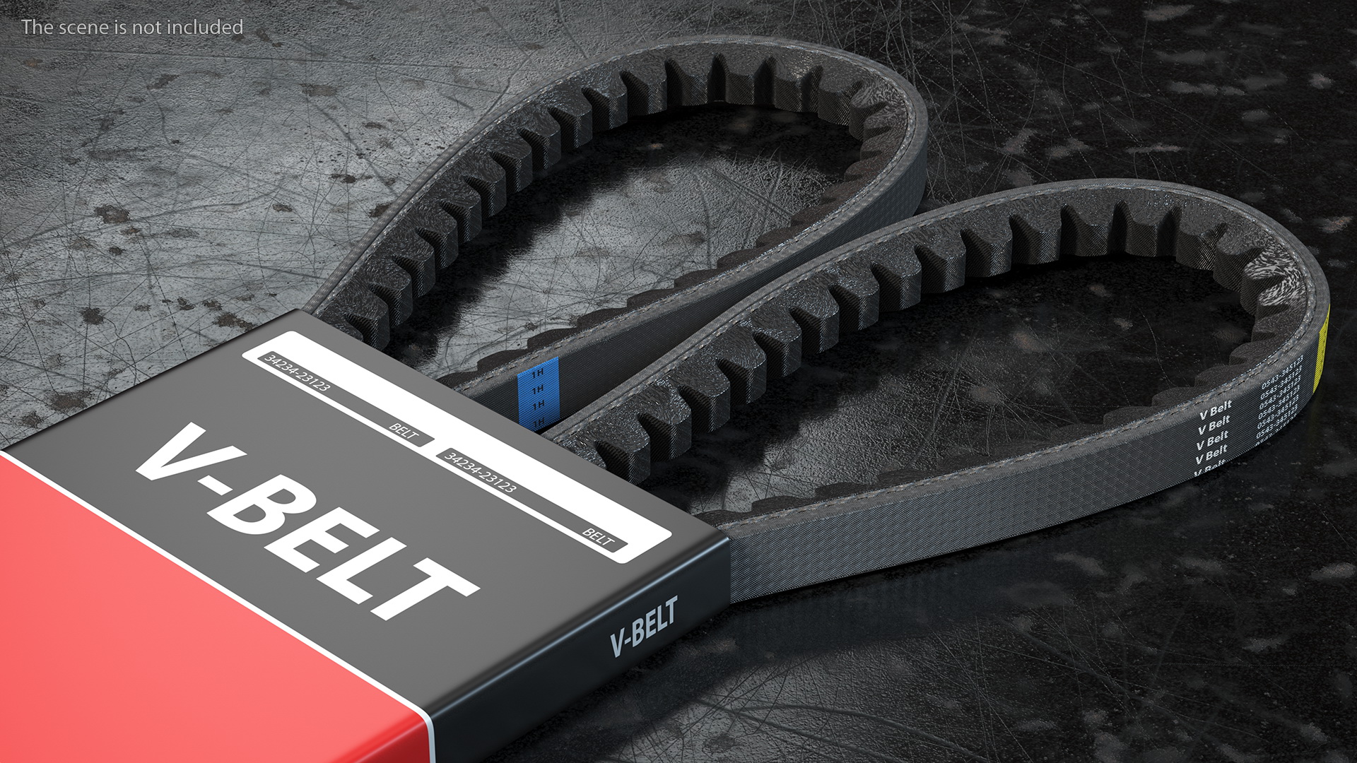3D Accessory Drive V Belt With Label model