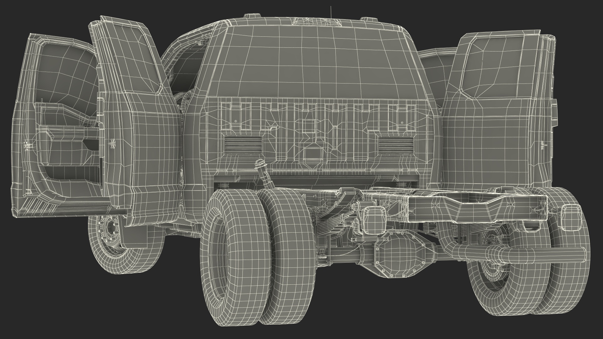 3D model Super Duty F550 2023 Ford Long Cab Rigged for Cinema 4D