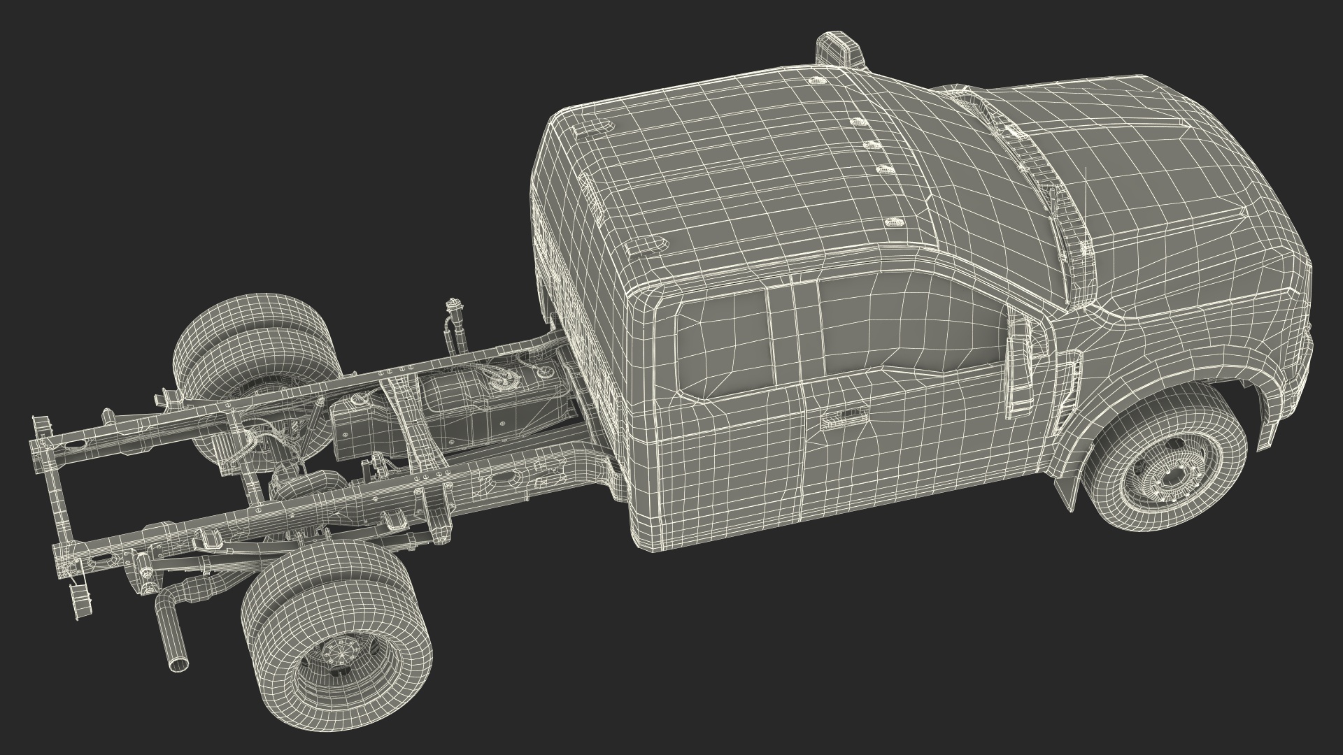 3D model Super Duty F550 2023 Ford Long Cab Rigged for Cinema 4D