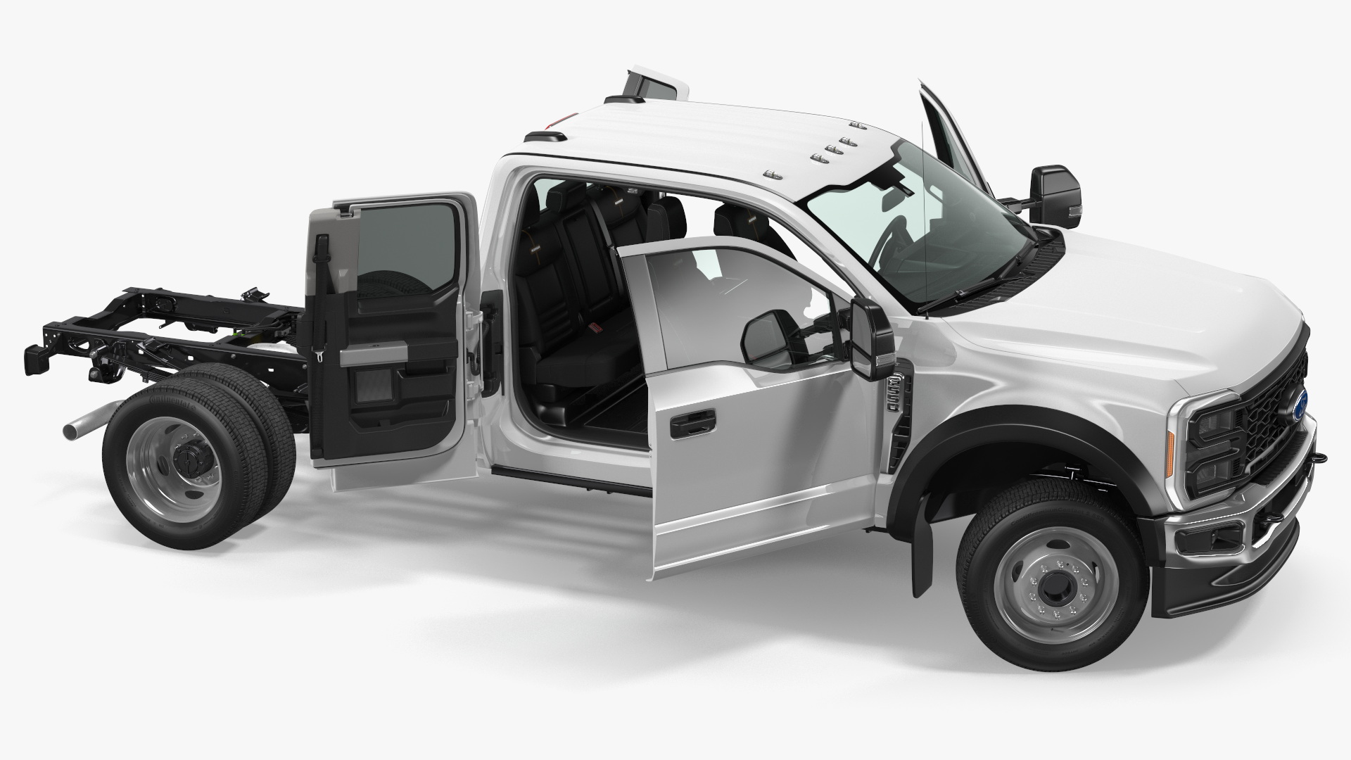 3D model Super Duty F550 2023 Ford Long Cab Rigged for Cinema 4D